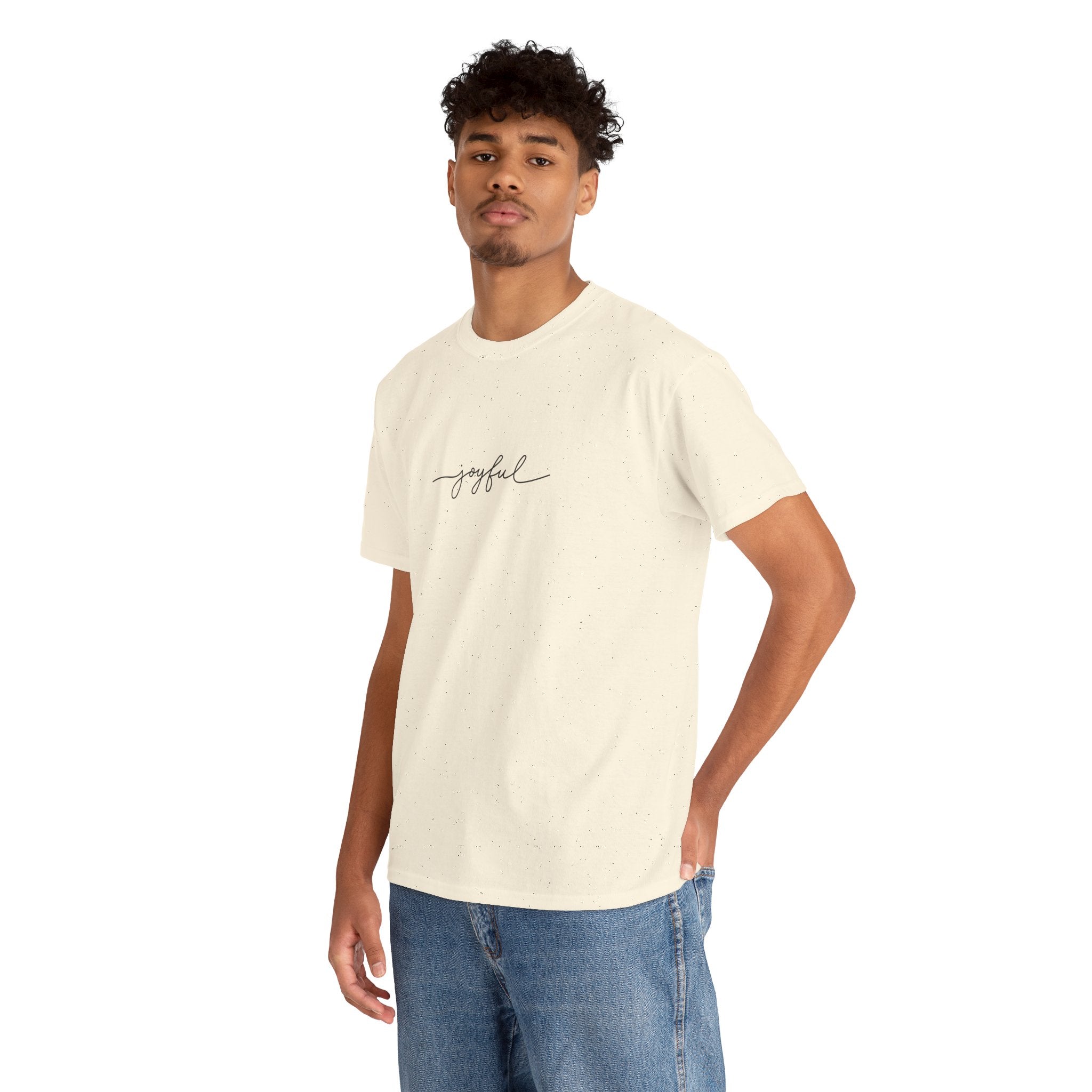 Joyful Unisex Heavy Cotton Tee - Casual Wear, Gift for Friends, Positive Vibes, Everyday Comfort, Motivational Apparel