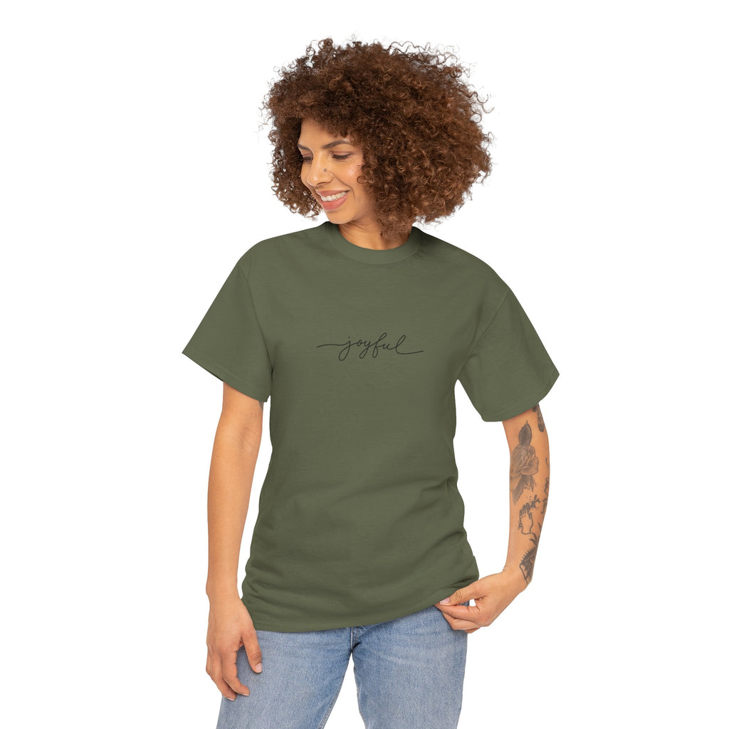 Joyful Unisex Heavy Cotton Tee - Casual Wear, Gift for Friends, Positive Vibes, Everyday Comfort, Motivational Apparel