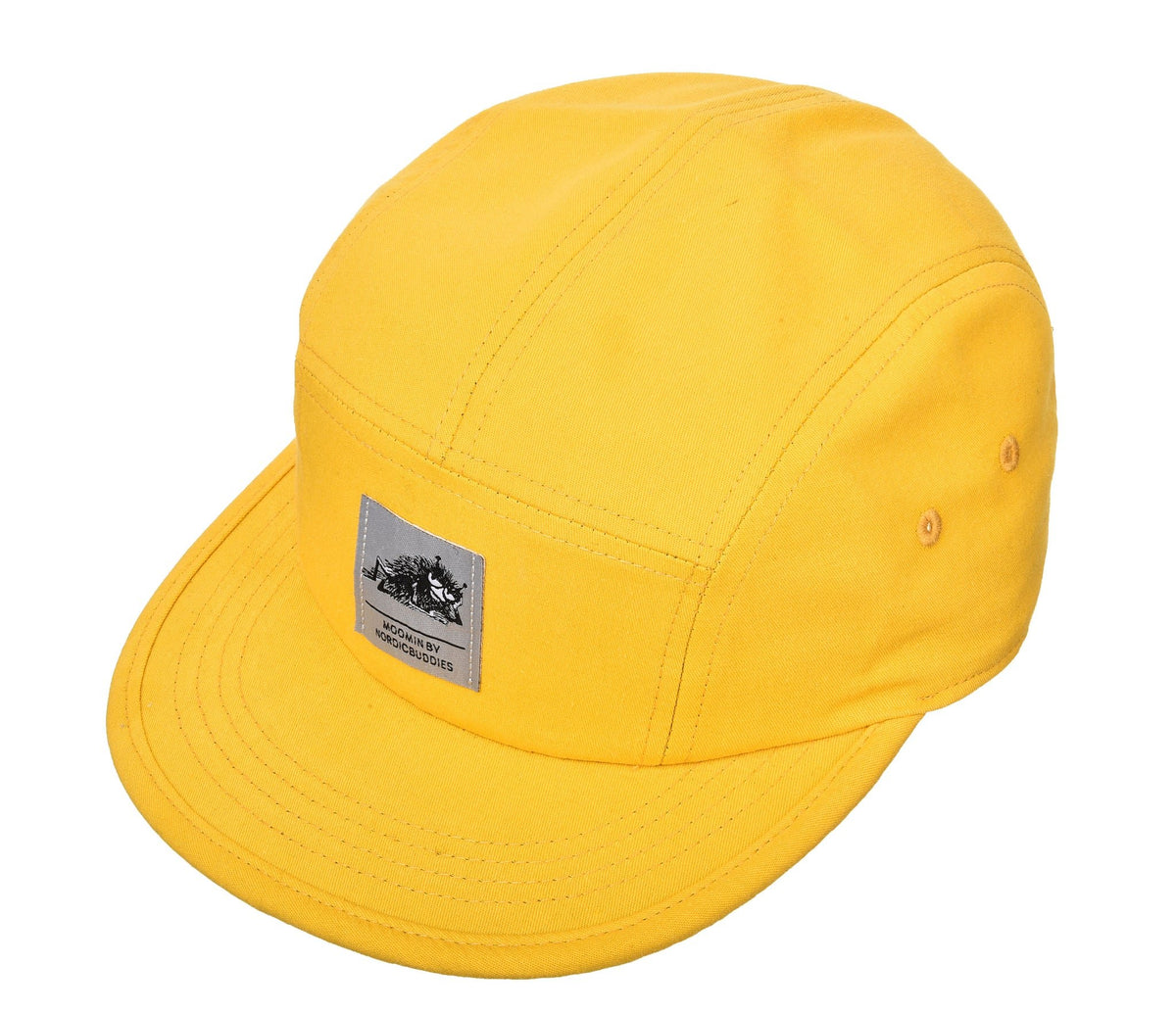 2. Yellow Moomin by NordicBuddies five panel cap with front logo, studio background