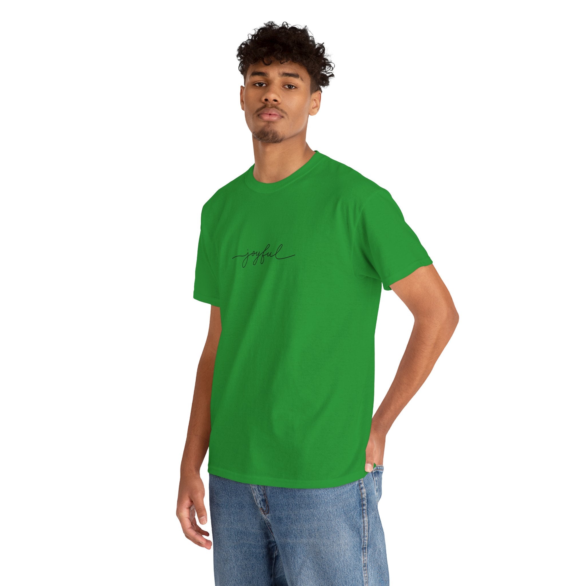 Joyful Unisex Heavy Cotton Tee - Casual Wear, Gift for Friends, Positive Vibes, Everyday Comfort, Motivational Apparel