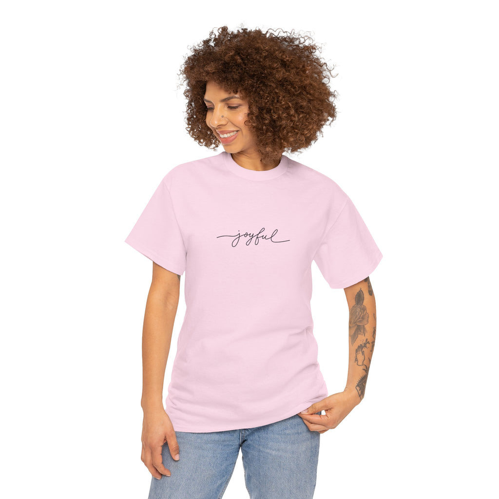 Joyful Unisex Heavy Cotton Tee - Casual Wear, Gift for Friends, Positive Vibes, Everyday Comfort, Motivational Apparel