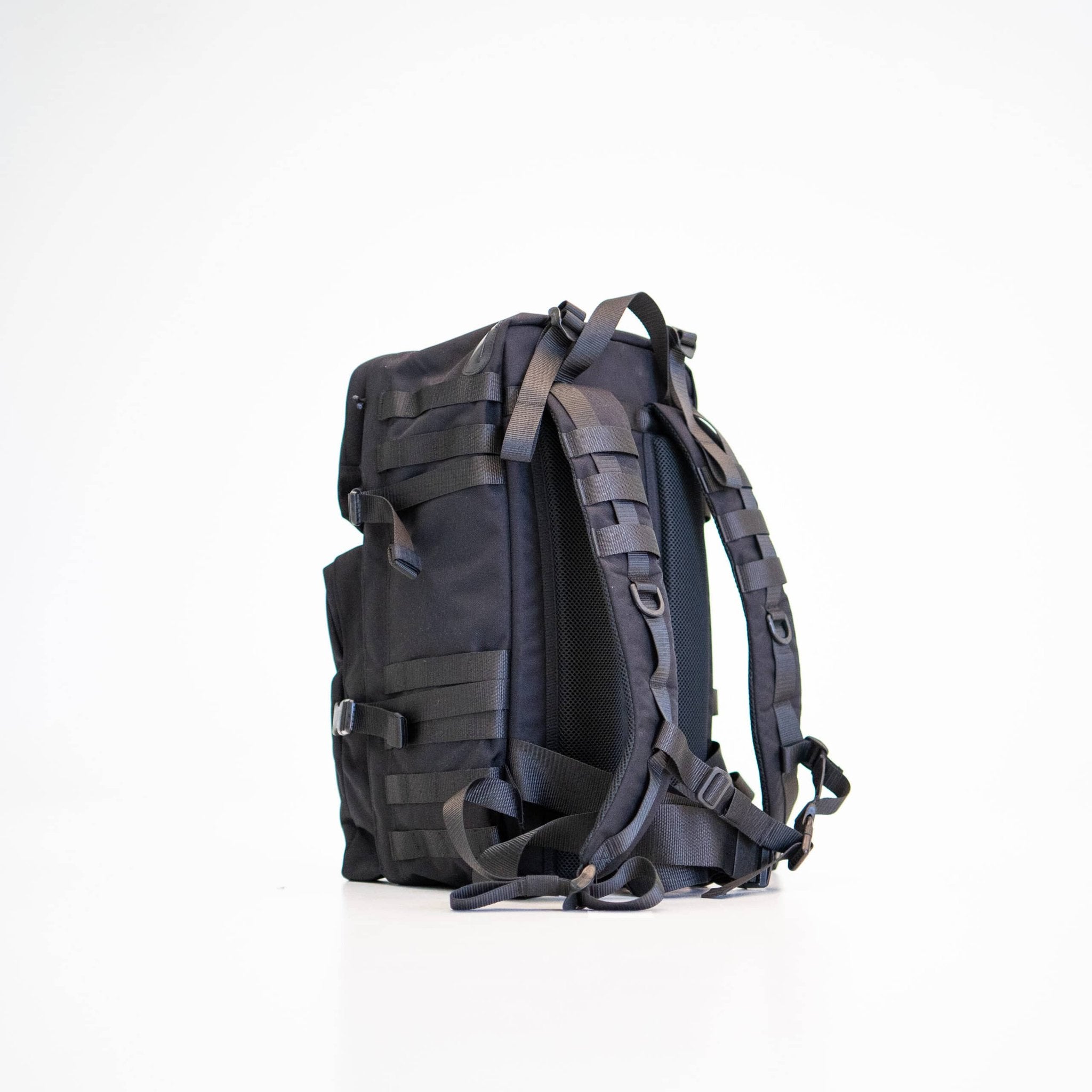 3. Studio shot of Galvi Linda Backpack 039 in black, back view showing padded back panel and ergonomic shoulder straps