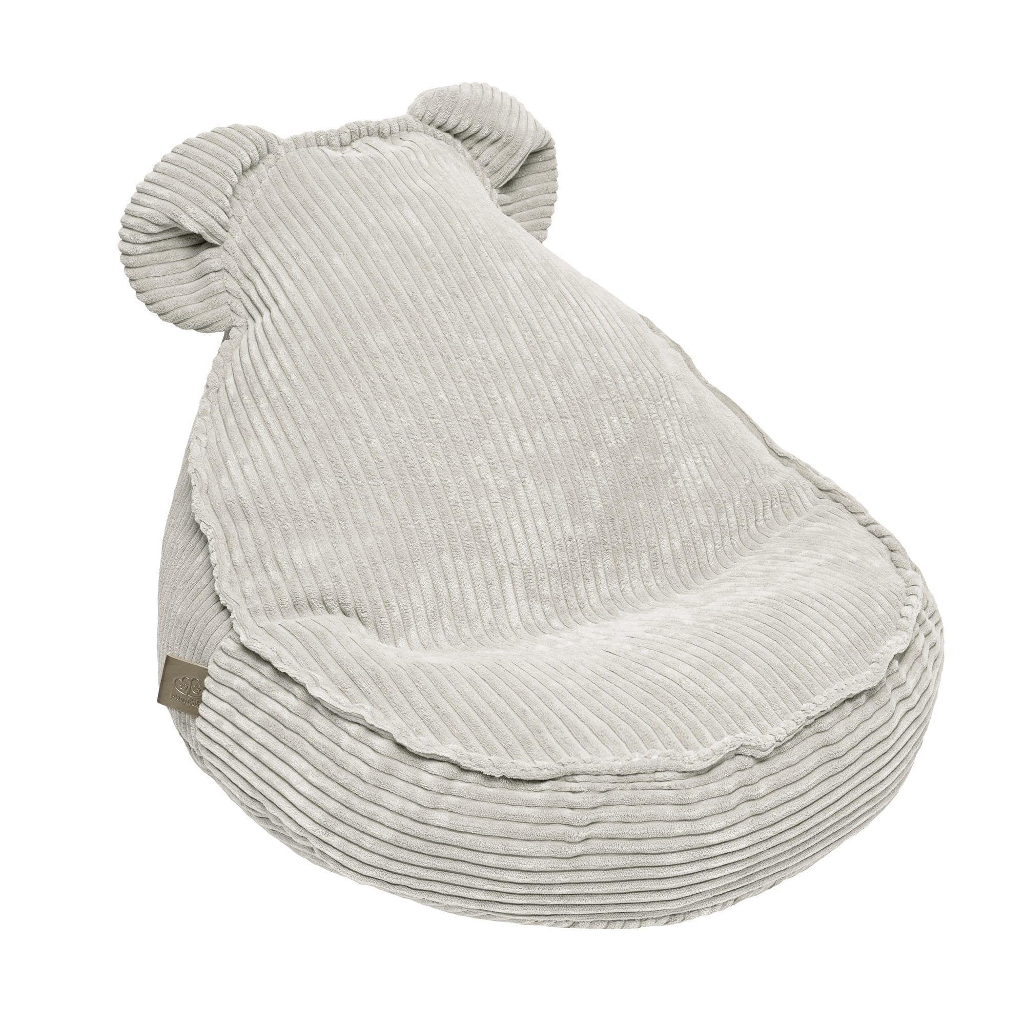 1. MeowBaby Aesthetic Velvet Sako Bag in ecru with teddy bear ears, ribbed texture, and OEKO-TEX certified fabric, shown in a studio setting