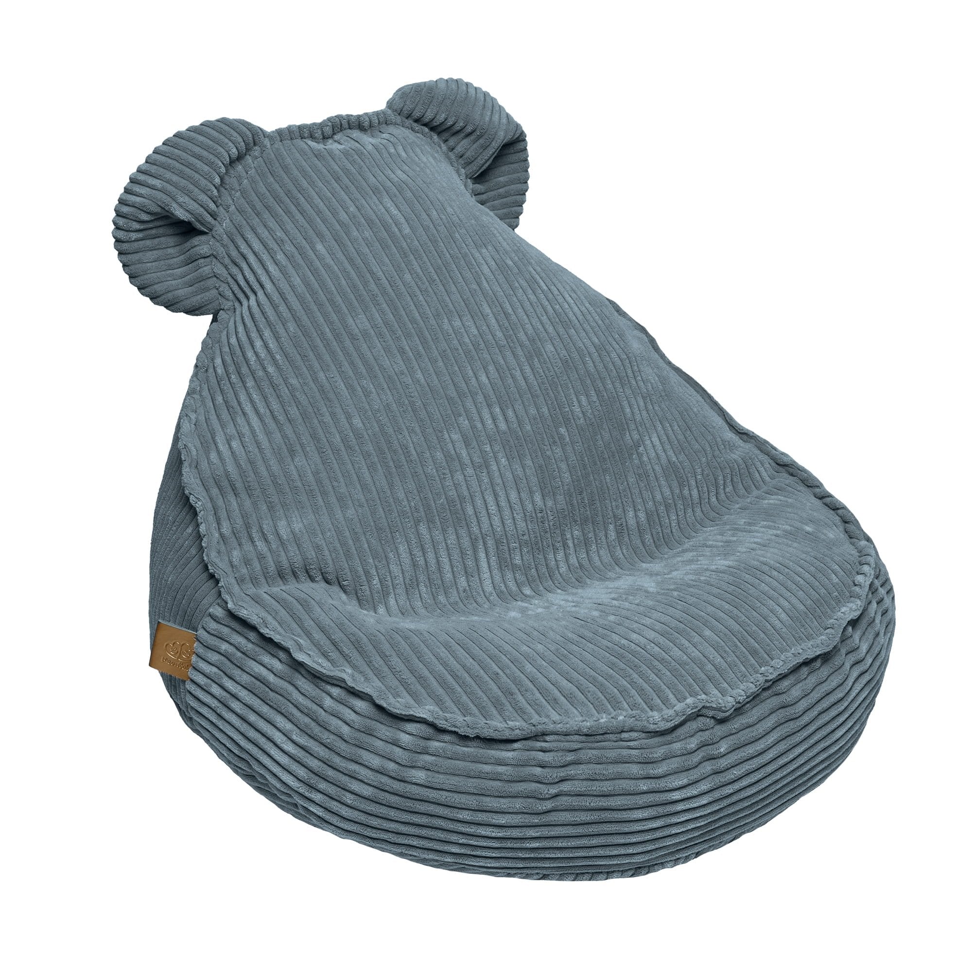 1. MeowBaby turquoise velvet sako bag with teddy bear ears, ribbed texture, and brown logo tag on side