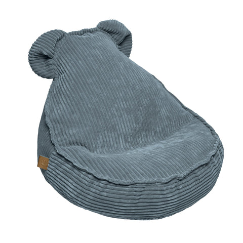 1. MeowBaby turquoise velvet sako bag with teddy bear ears, ribbed texture, and brown logo tag on side