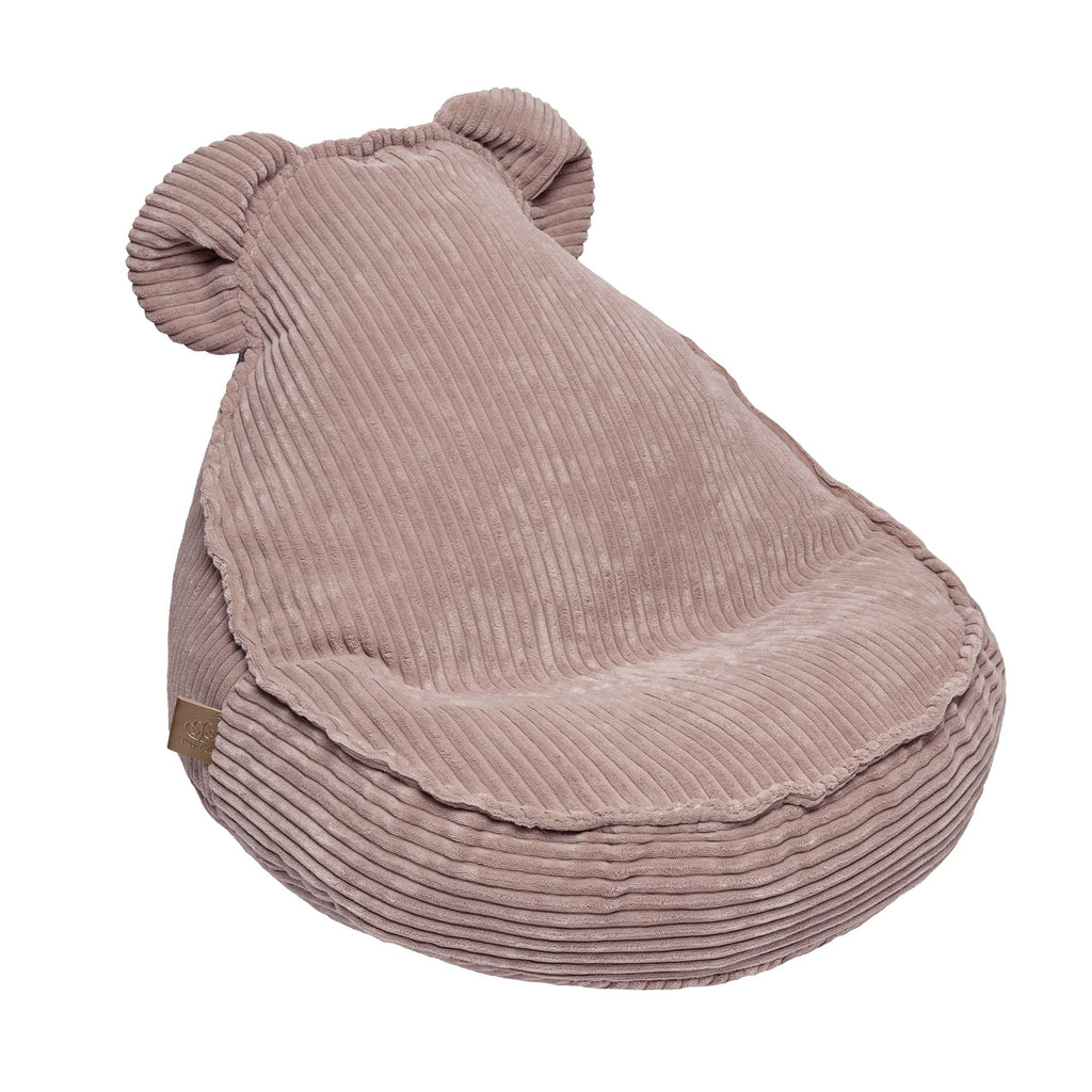 1. MeowBaby Aesthetic Velvet Sako Bag in teddy powder rose color with bear ear design, ribbed texture, and OEKO-TEX certified fabric, shown in a studio setting