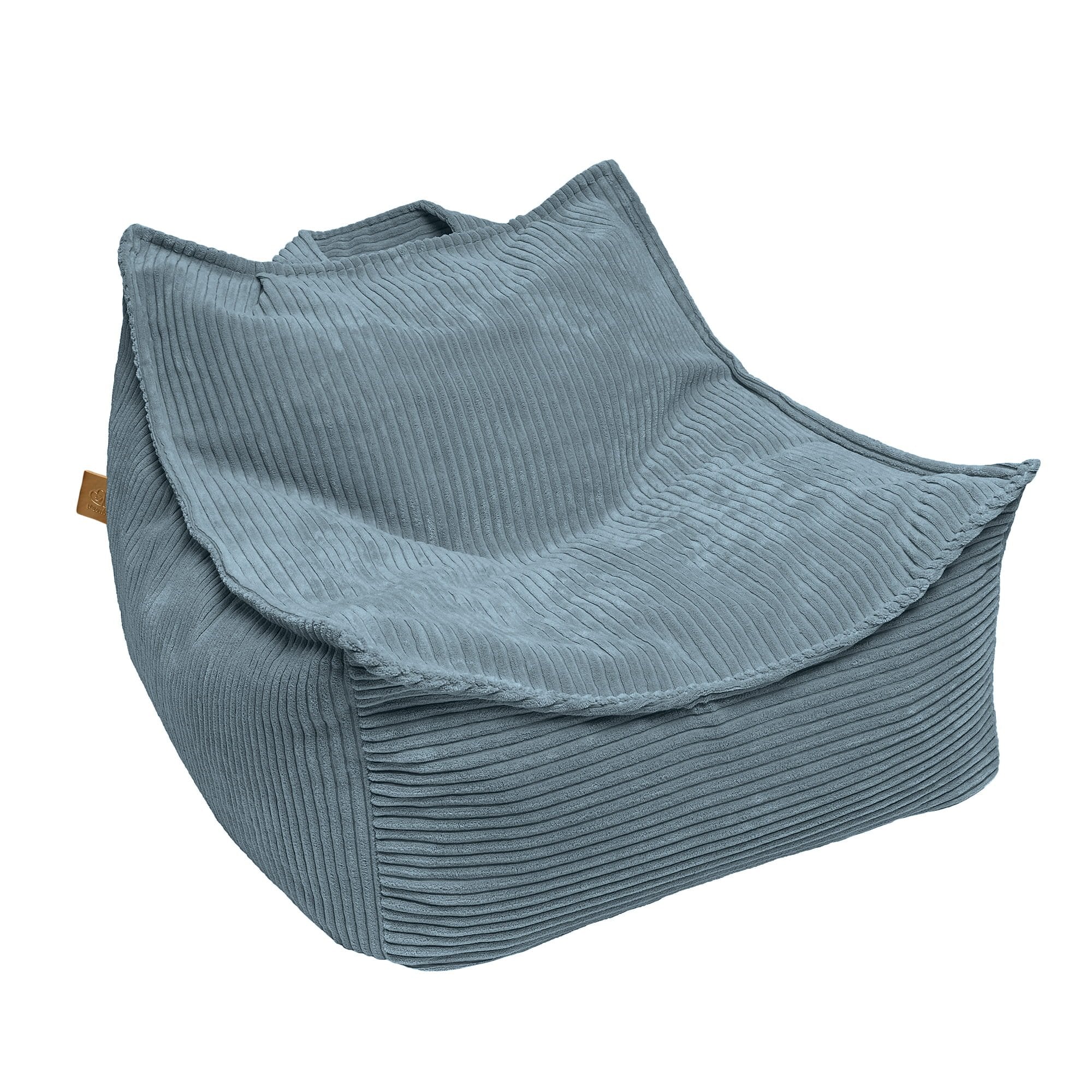1. Turquoise velvet sako bag for children with ribbed texture and handle, shown in a studio setting
