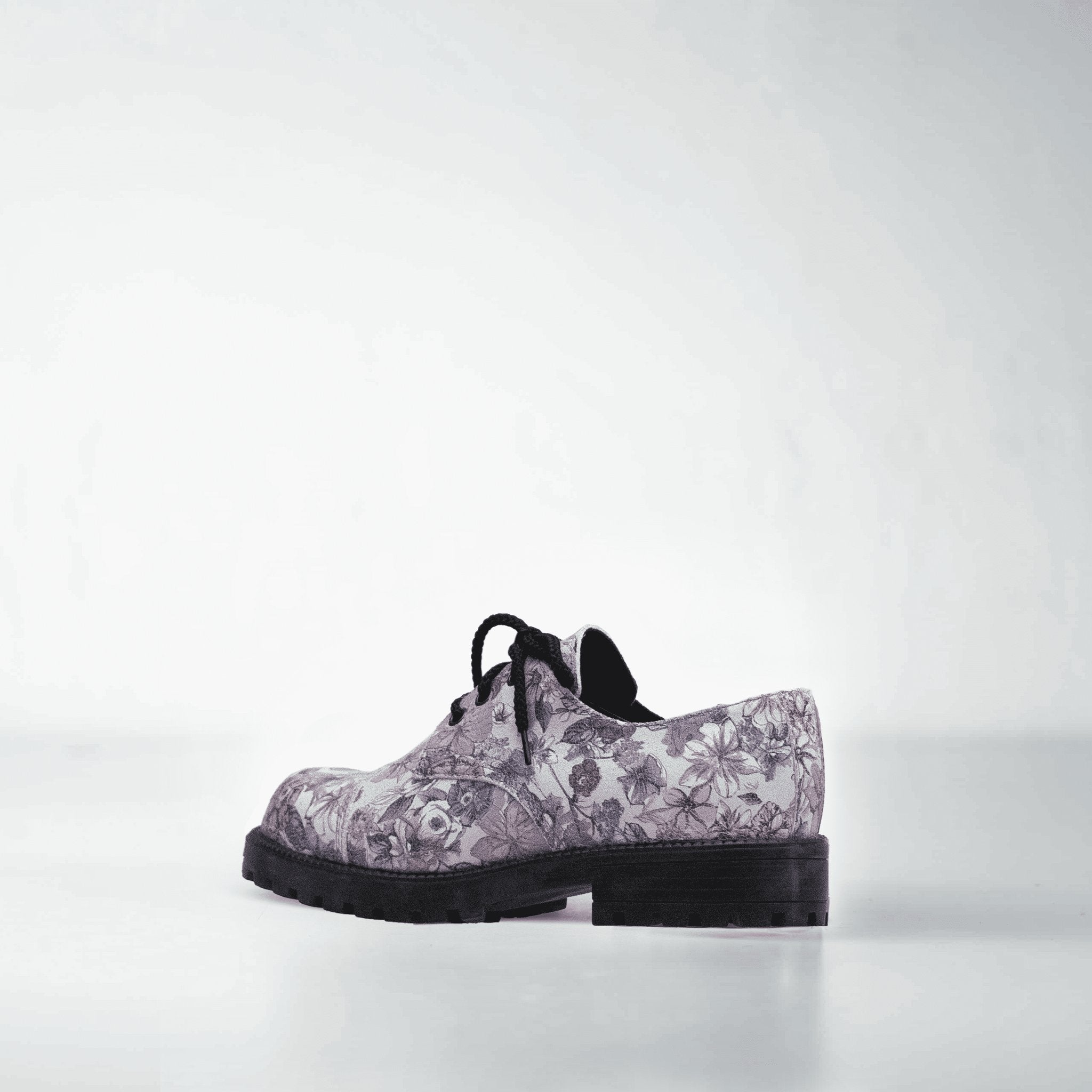 2. Side view of Samelin Floral apparatus sneakers with floral design, highlighting durable TR-rubber sole