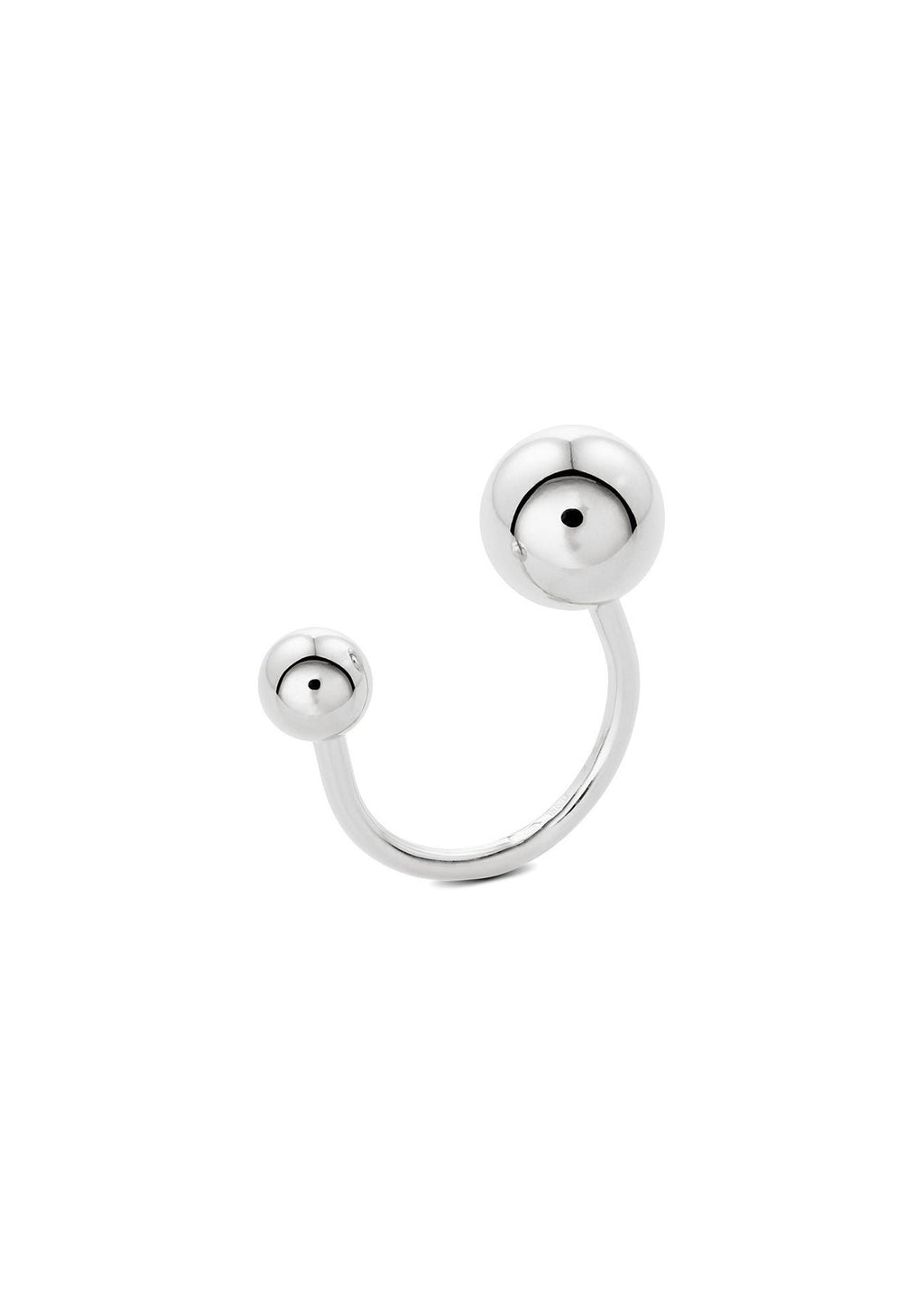 7. Studio image of NO MORE Big Bomb Multisize Ring in silver, highlighting adjustable design and bold statement