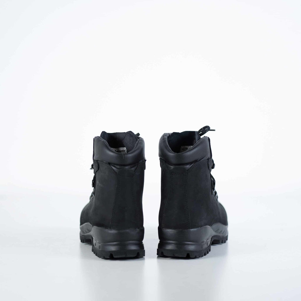 3. Pair of Samelin 5531 black hiking boots, rear view showcasing design and build