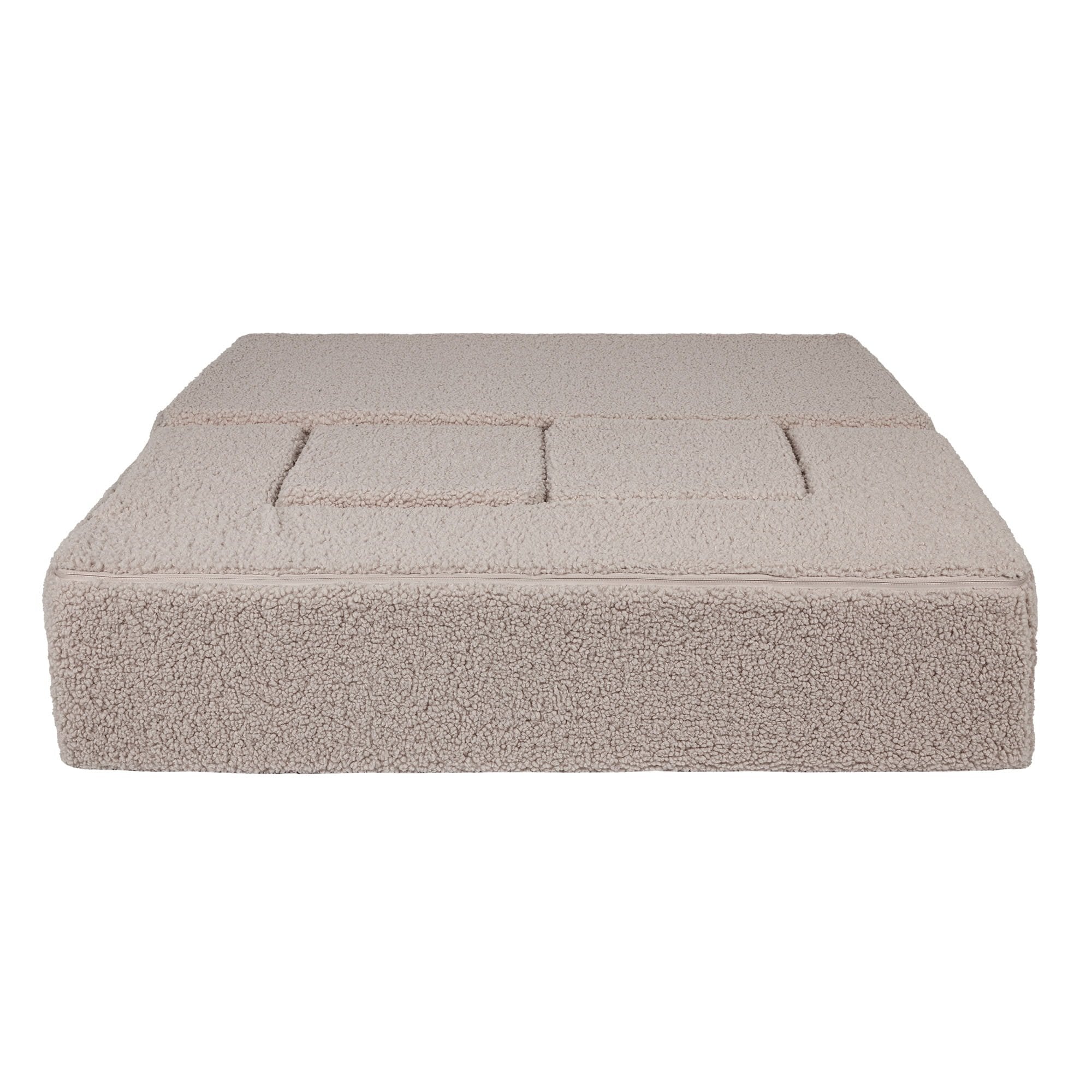 4. Top view of unfolded light grey MeowBaby children's sofa on a white background