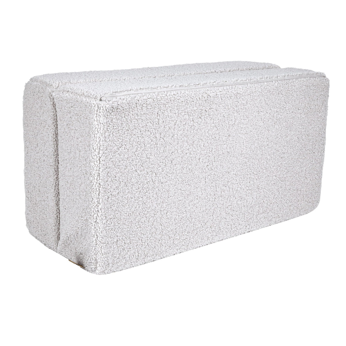 4. Back view of MeowBaby children's white foam sofa folded into a compact shape
