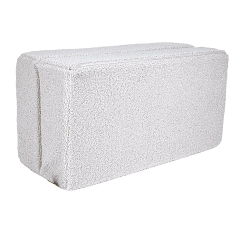 4. Back view of MeowBaby children's white foam sofa folded into a compact shape