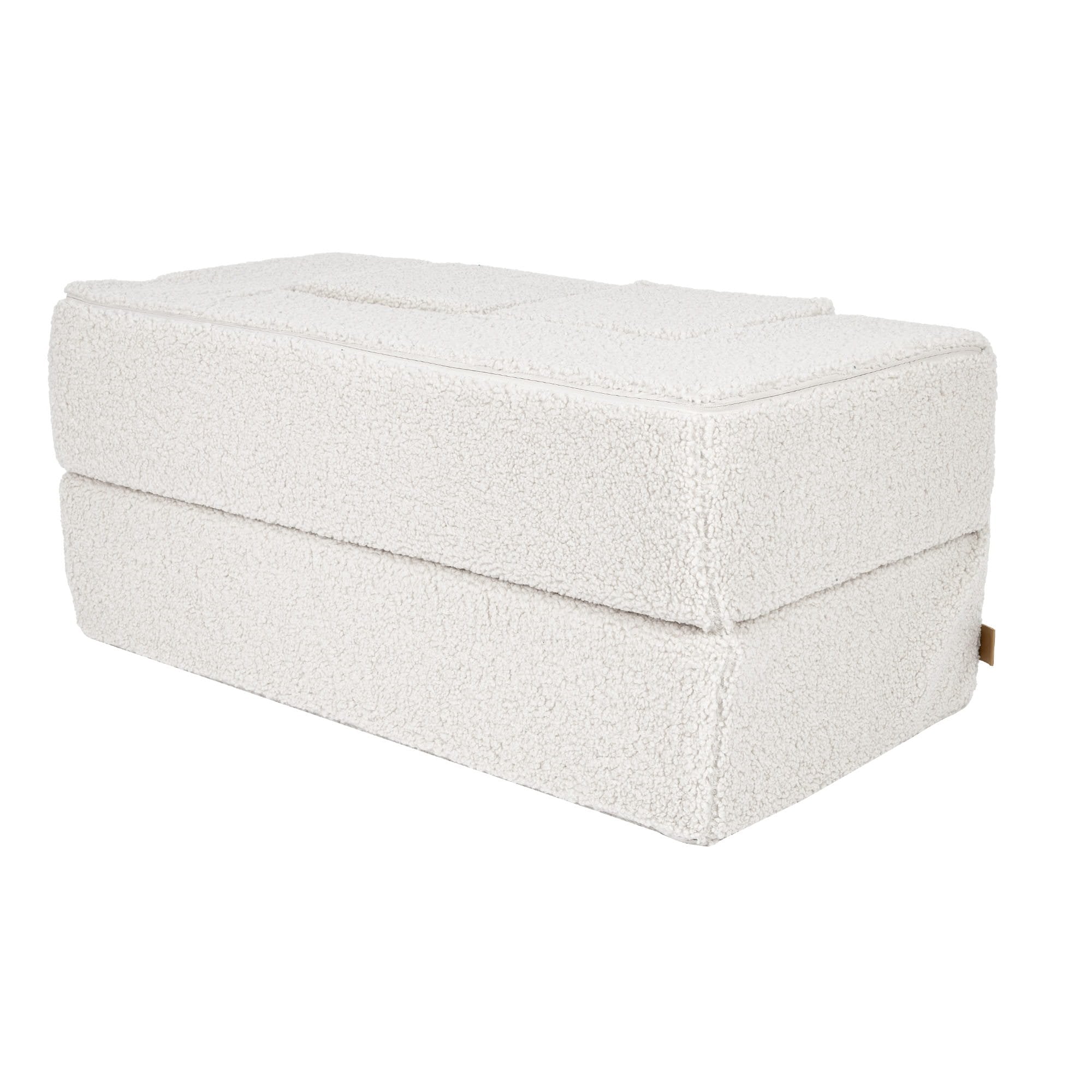 6. Cream MeowBaby children's sofa folded with visible seams on a white background