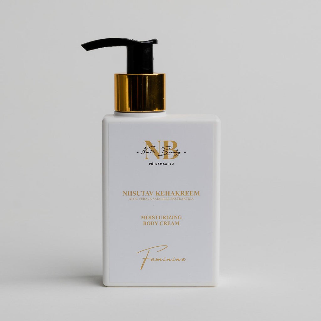 3. North Beauty Moisturising Body Cream with Aloe Vera and Calendula, close-up of product packaging