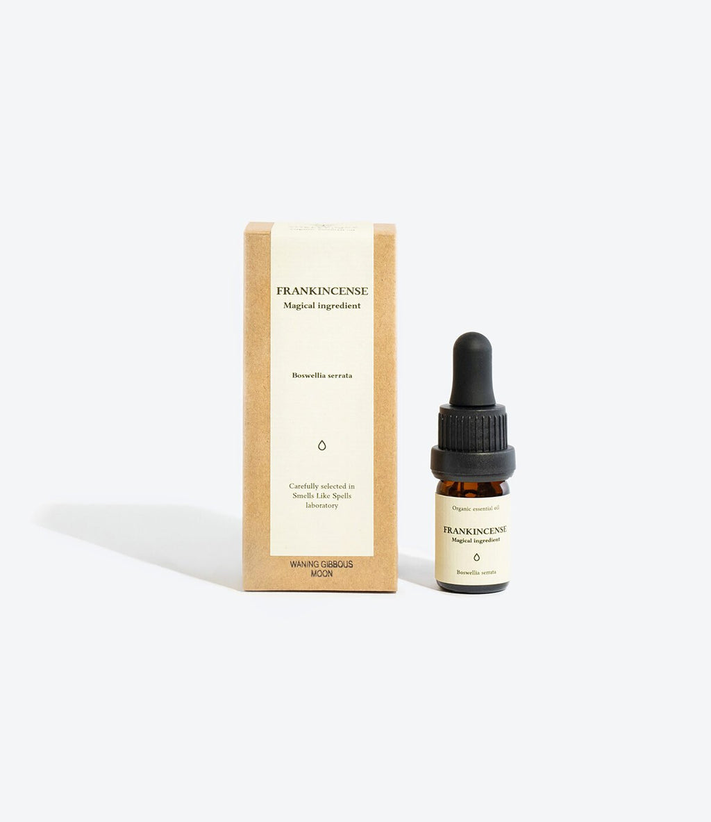 3. Smells Like Spells FRANKINCENSE Essential Oil with packaging, highlighting eco-friendly design