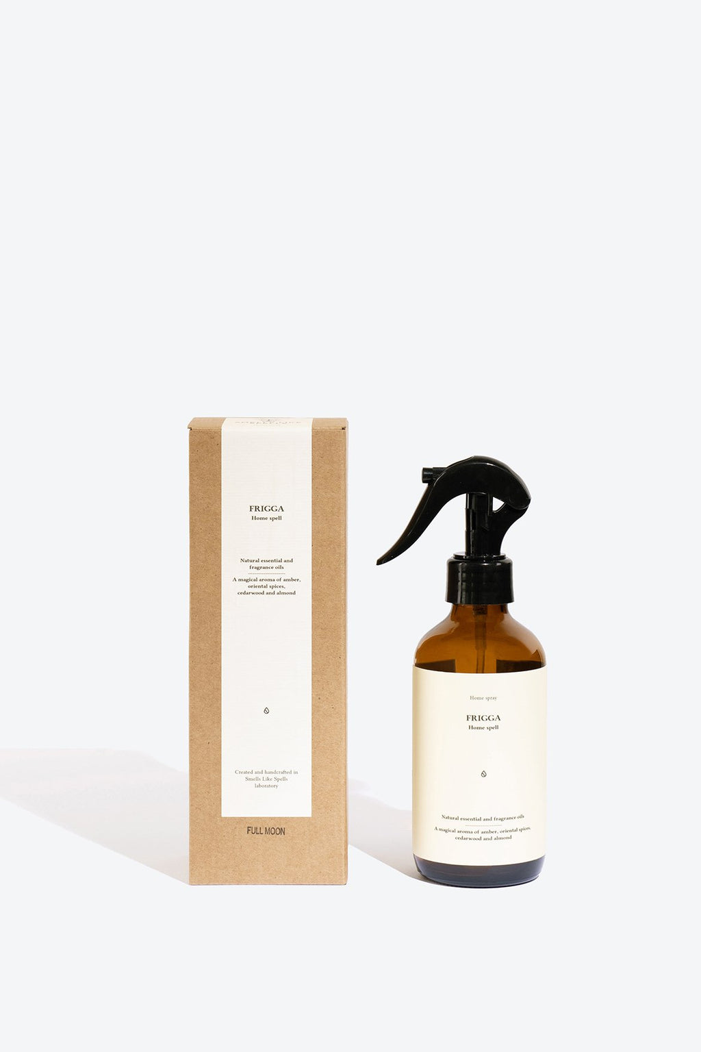 3. Smells Like Spells FRIGGA home spray with packaging, studio setting