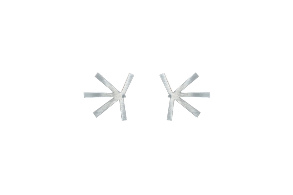 8. Pair of Lentsius Stella earrings in studio, showing hypoallergenic stainless steel material