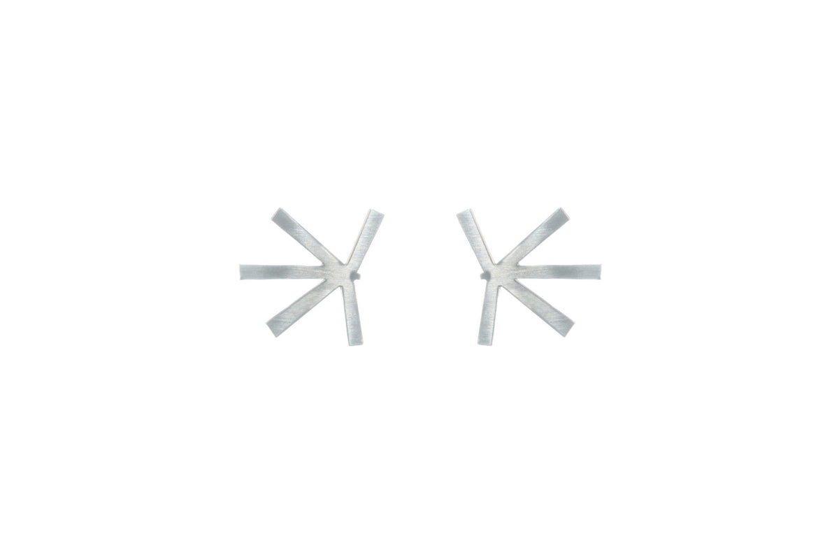 8. Pair of Lentsius Stella earrings in studio, showing hypoallergenic stainless steel material