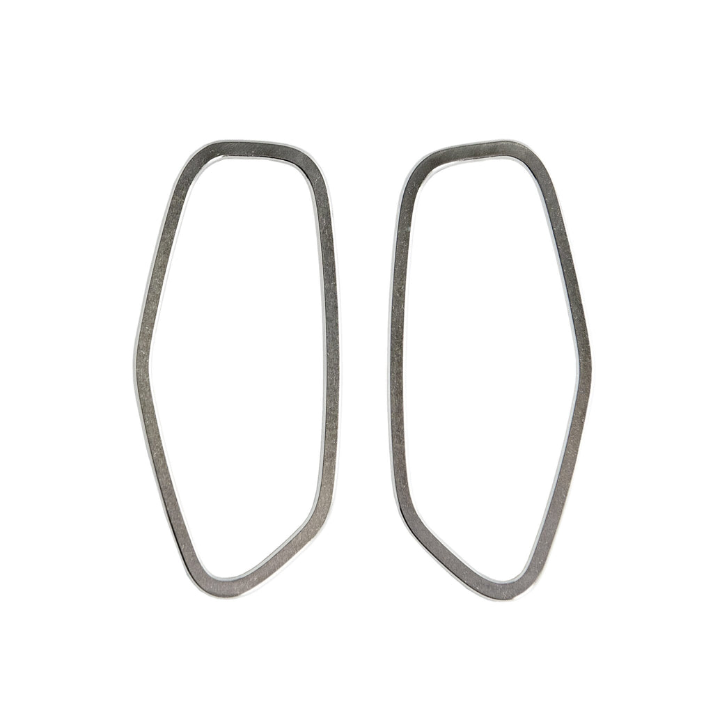 2. Large Lisa Kroeber Jewellery Frames Silver Earrings in polished sterling silver