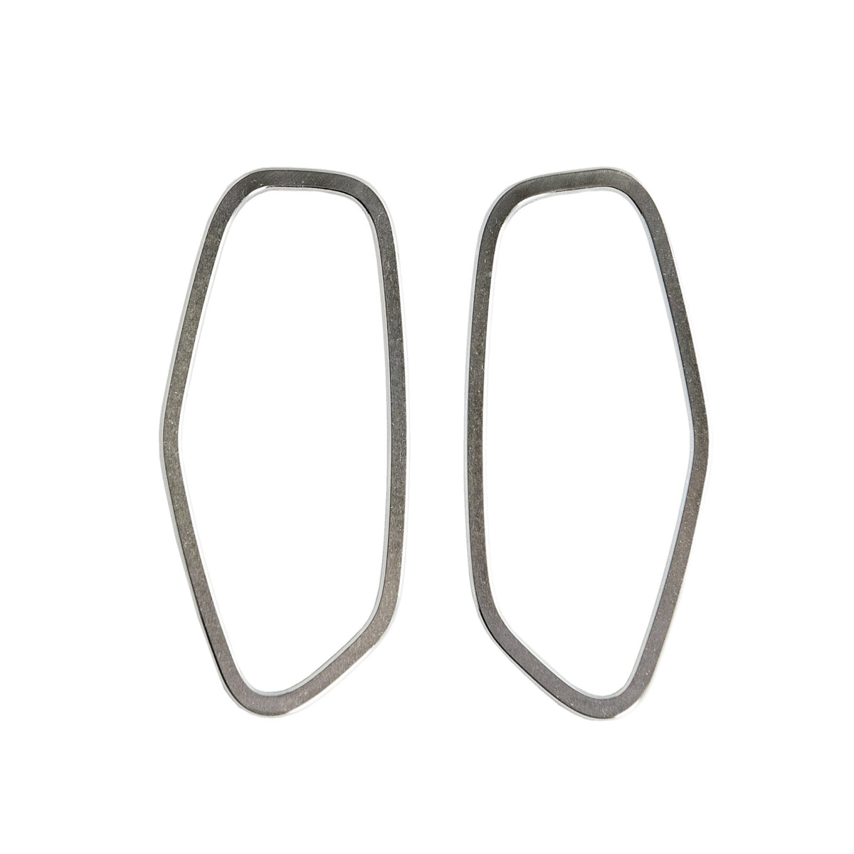 2. Large Lisa Kroeber Jewellery Frames Silver Earrings in polished sterling silver