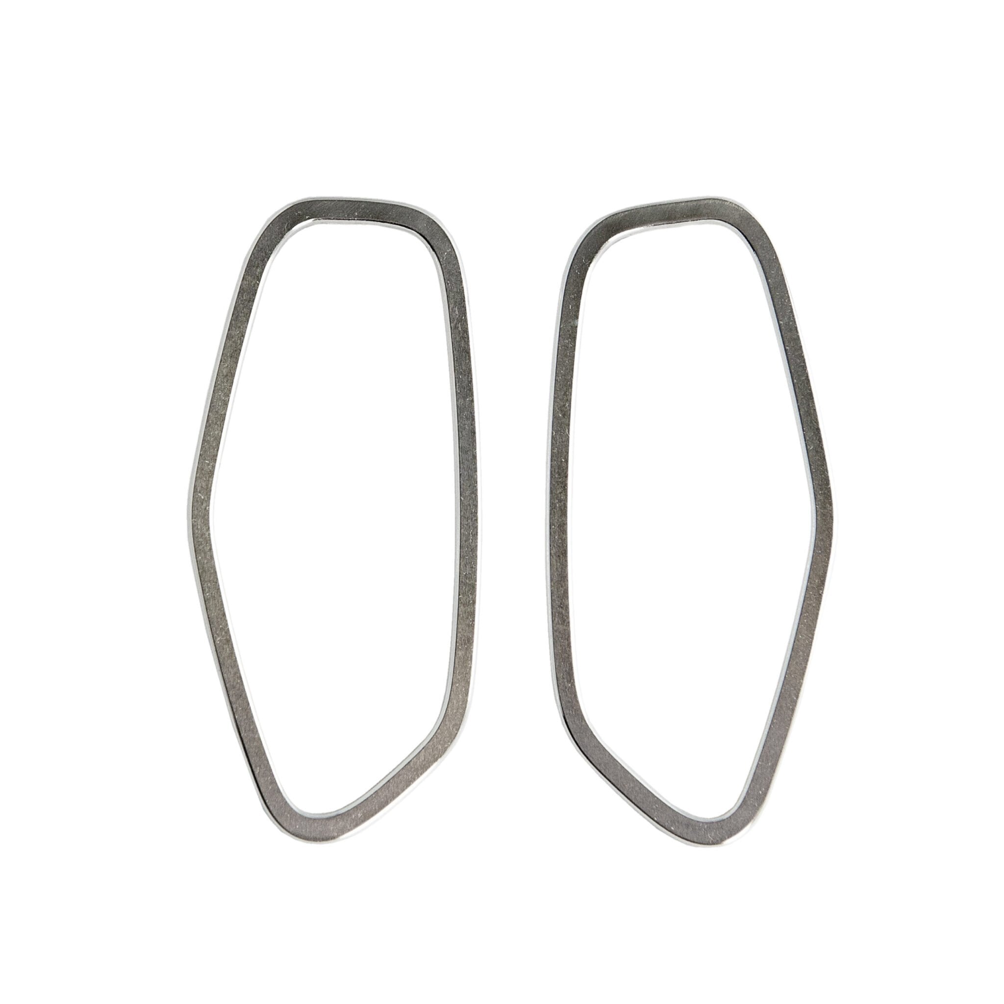 2. Large Lisa Kroeber Jewellery Frames Silver Earrings in polished sterling silver