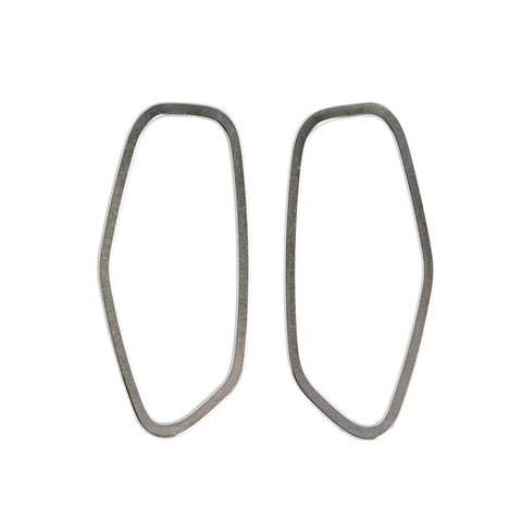 2. Large Lisa Kroeber Jewellery Frames Silver Earrings in polished sterling silver