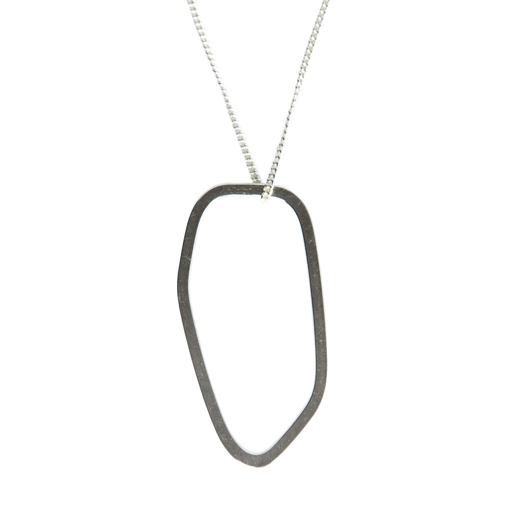 2. Close-up of Lisa Kroeber Jewellery Frames Silver Necklace in 925 Sterling Silver