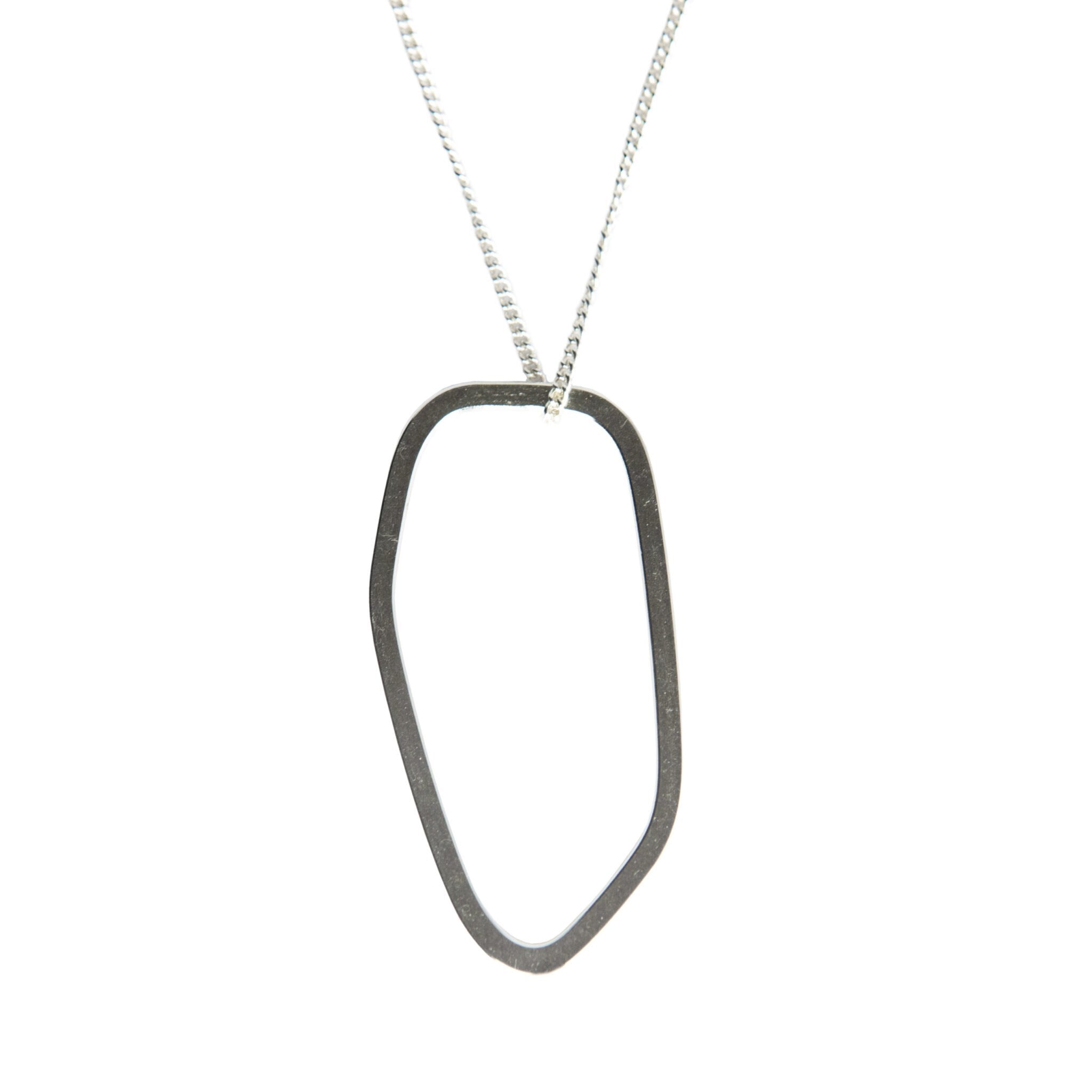 2. Close-up of Lisa Kroeber Jewellery Frames Silver Necklace in 925 Sterling Silver