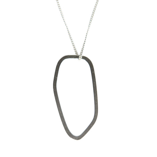 2. Close-up of Lisa Kroeber Jewellery Frames Silver Necklace in 925 Sterling Silver