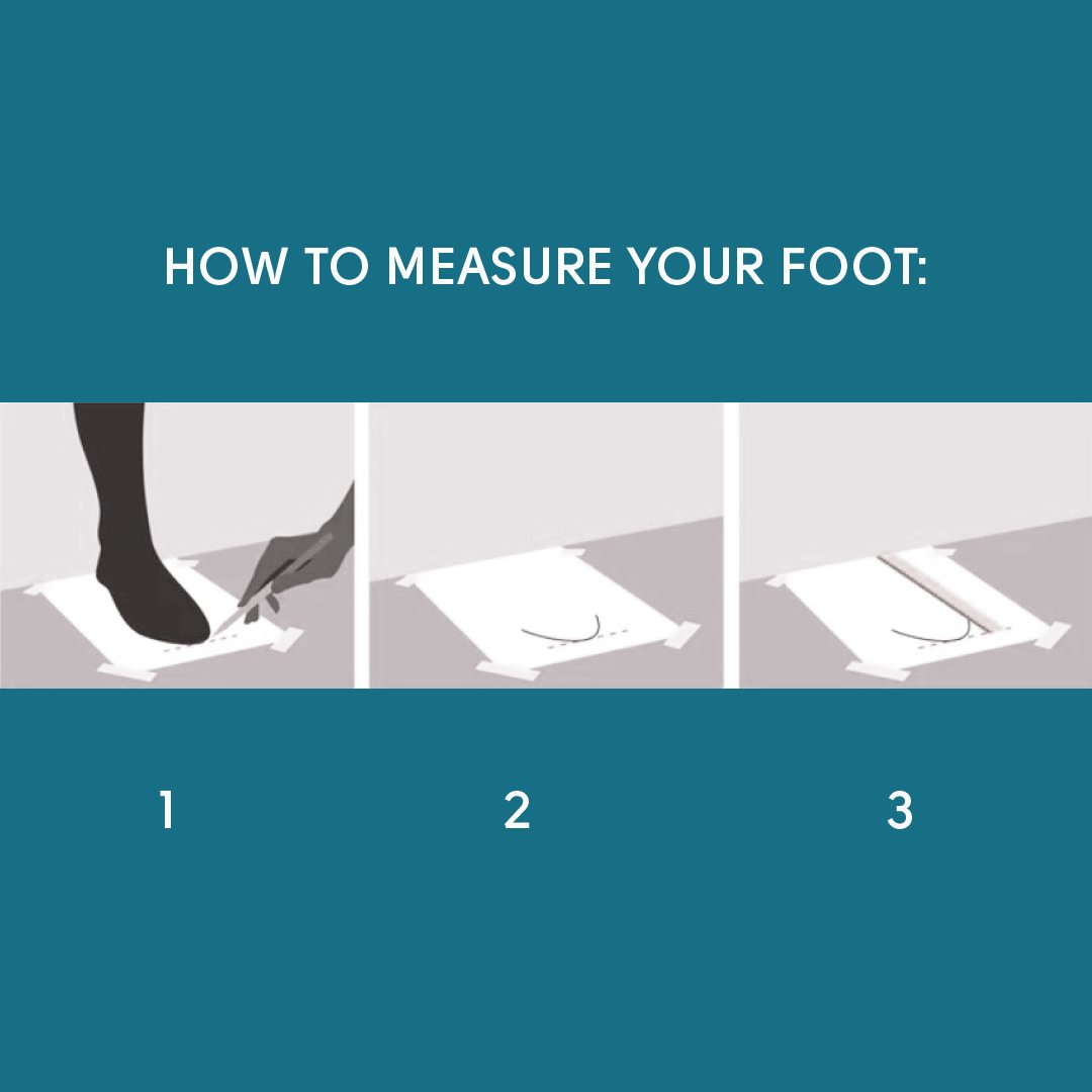 7. Size chart illustration showing how to measure your foot for KIRA 5.0 boots
