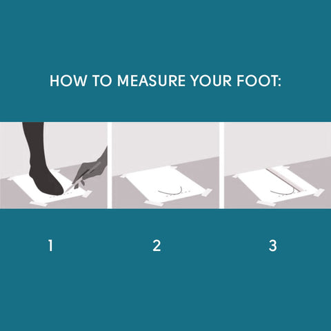 4. Size chart showing how to measure your foot for KIRA boots