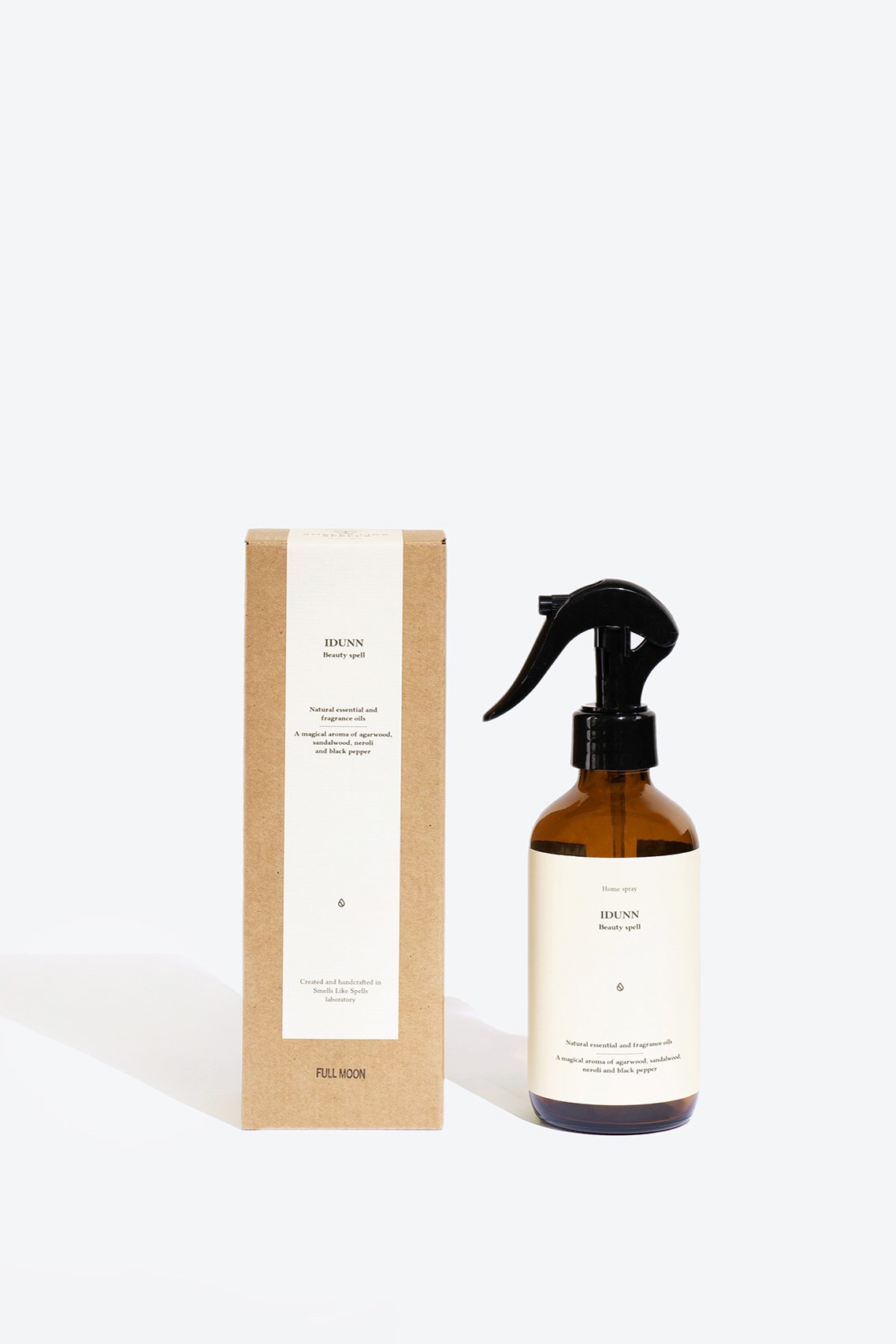 3. Smells Like Spells IDUNN home spray with packaging, studio setting