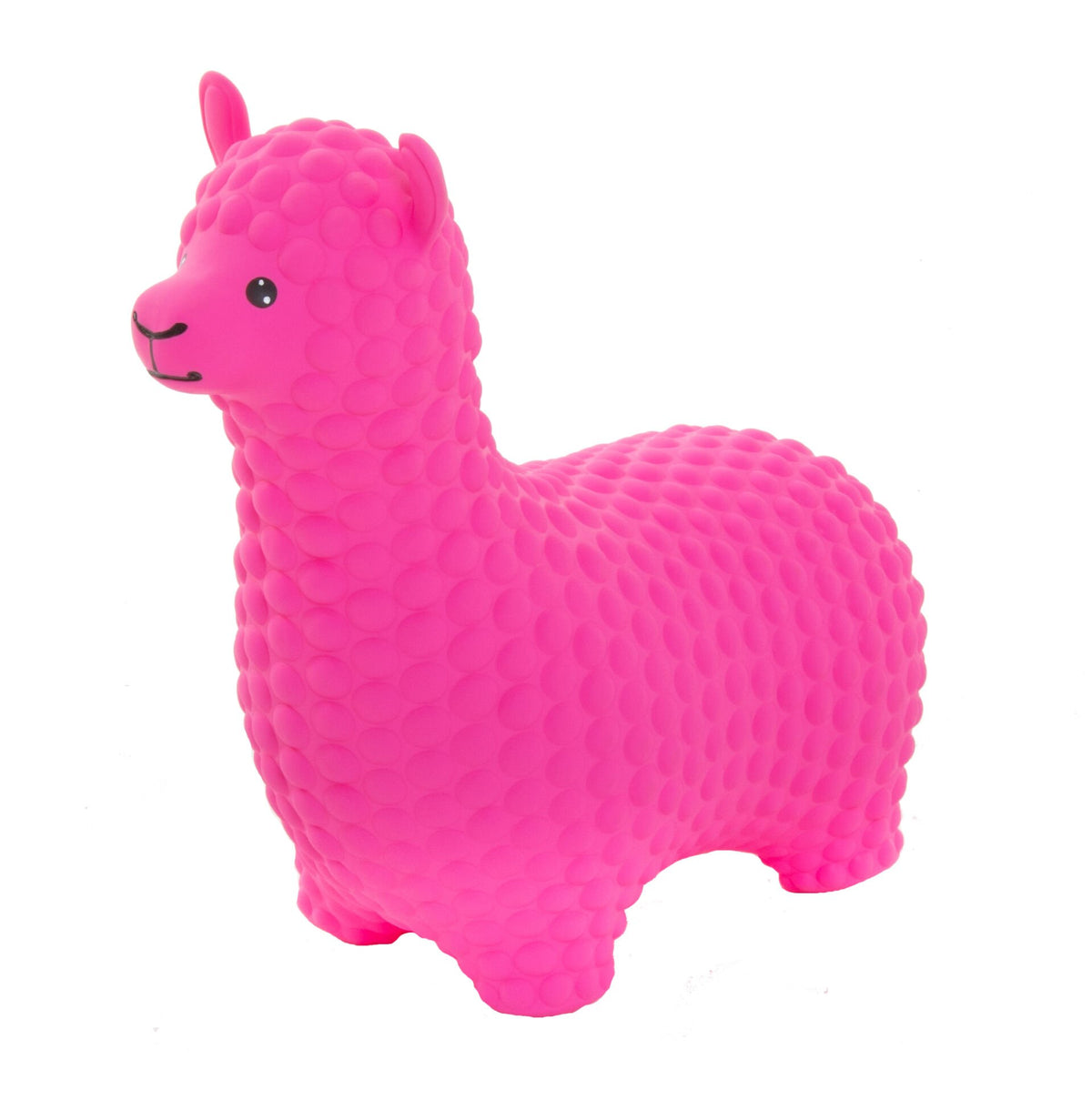 2. Pink alpaca-shaped hopper toy with textured surface on white background