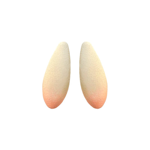 2. Pair of Tanel Veenre Mini Lilyberries Earrings with gradient peach and cream velvety finish on clean white background