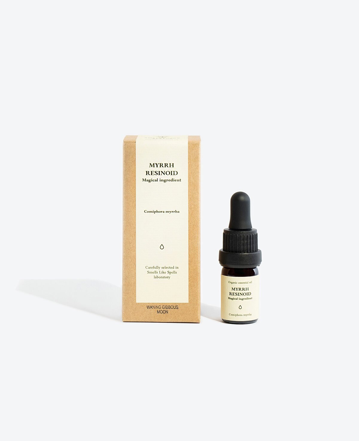 2. Smells Like Spells MYRRH RESINOID Essential Oil with eco-friendly packaging, featuring 5 ml bottle and box