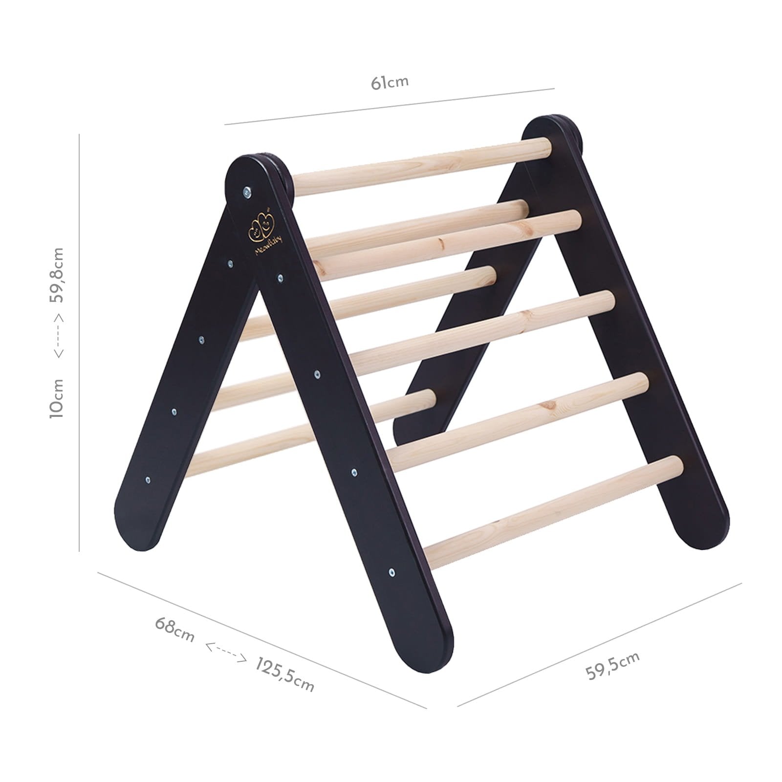 8. Size chart for children's ladder house showing dimensions in centimeters