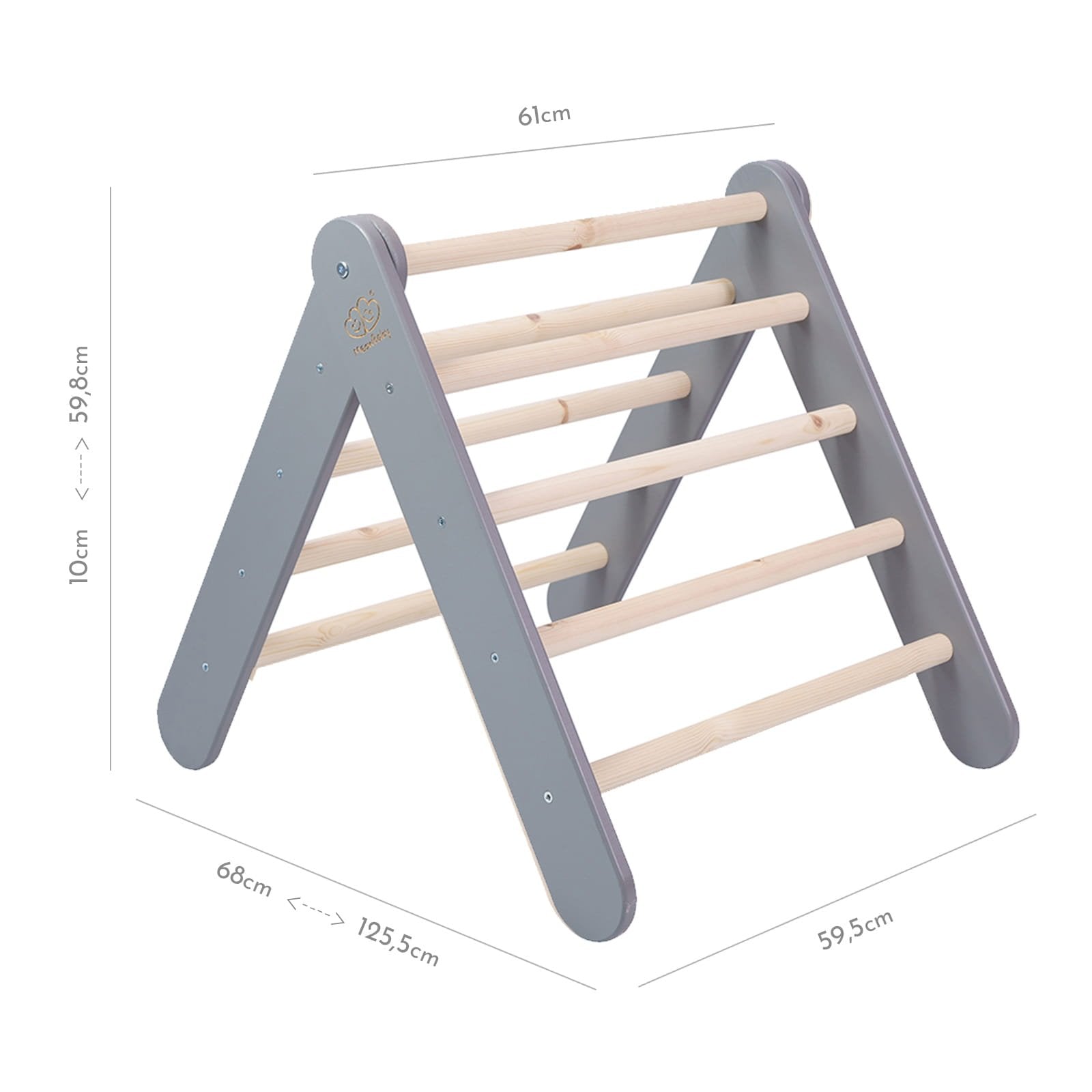 3. Size chart for grey ladder house showing dimensions in centimeters
