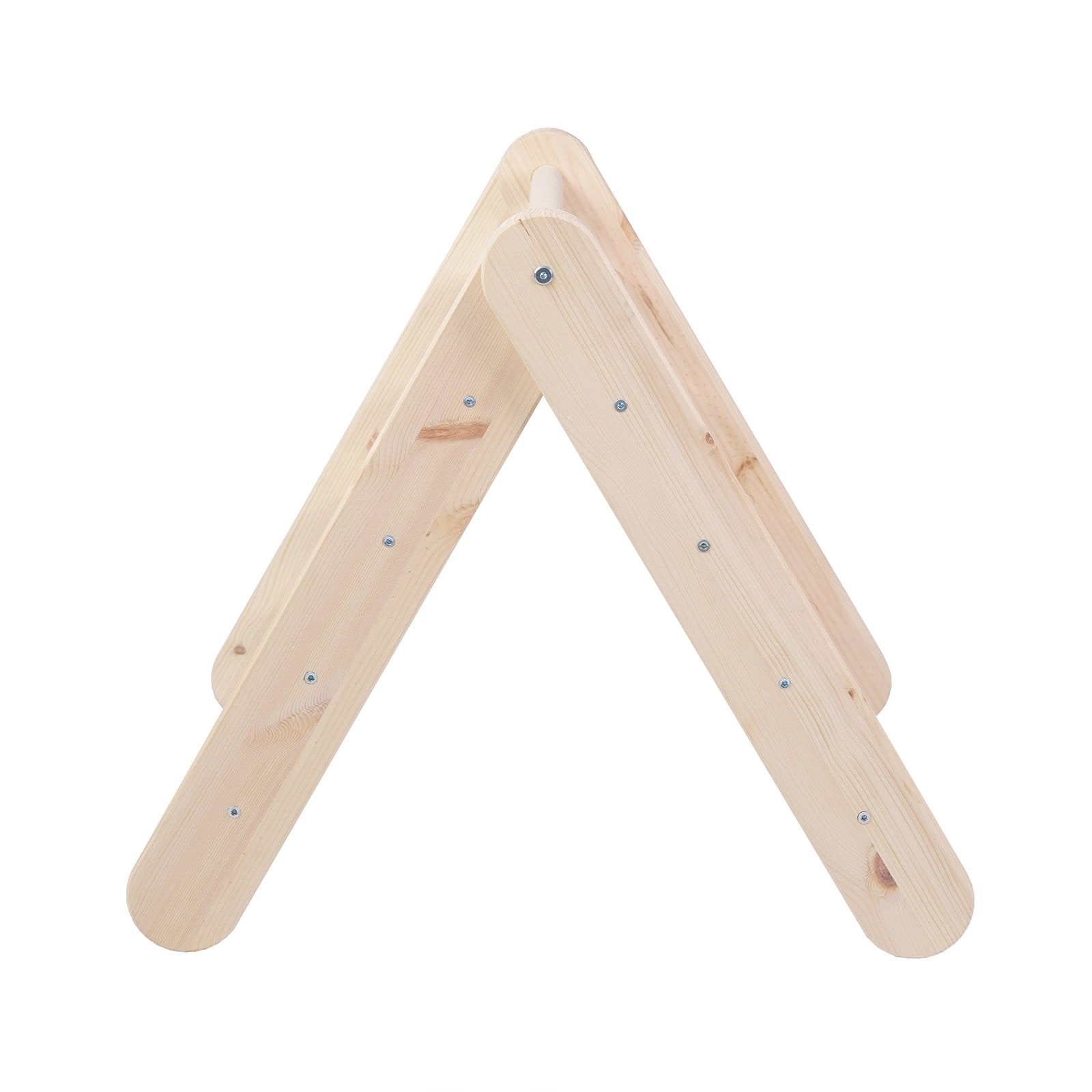 2. Natural wood ladder house frame without cover, shown in a studio setting