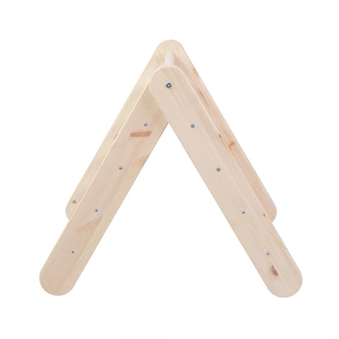 2. Natural wood ladder house frame without cover, shown in a studio setting