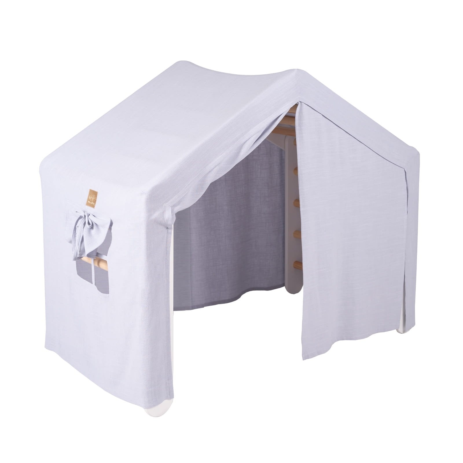 1. Large white ladder house with blue-grey cover in a children's room setting
