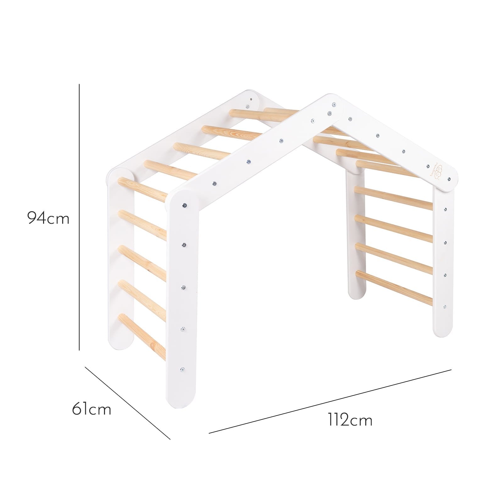 5. Size chart for large ladder house with detailed measurements in centimeters for height and width