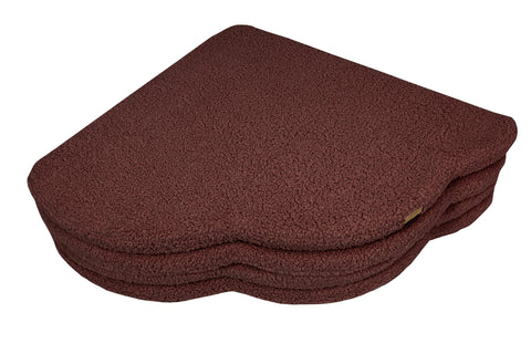 3. Close-up of folded brown cloud-shaped play mat for kids by MeowBaby, highlighting texture on a black background