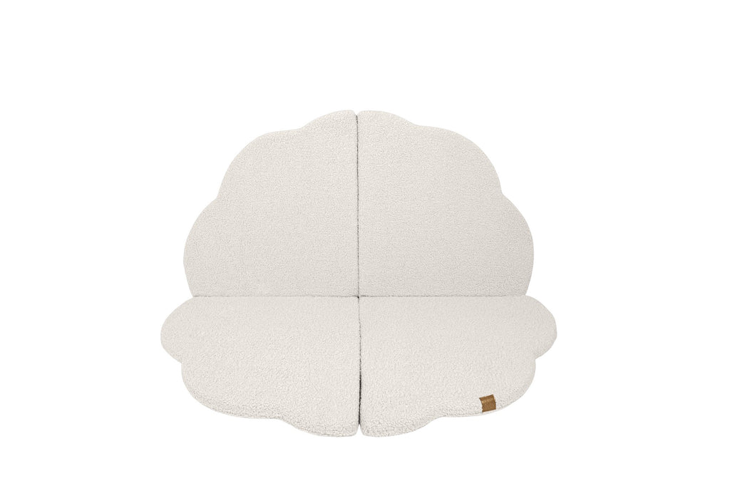1. Cloud-shaped cream play mat for kids by MeowBaby shown flat on black background