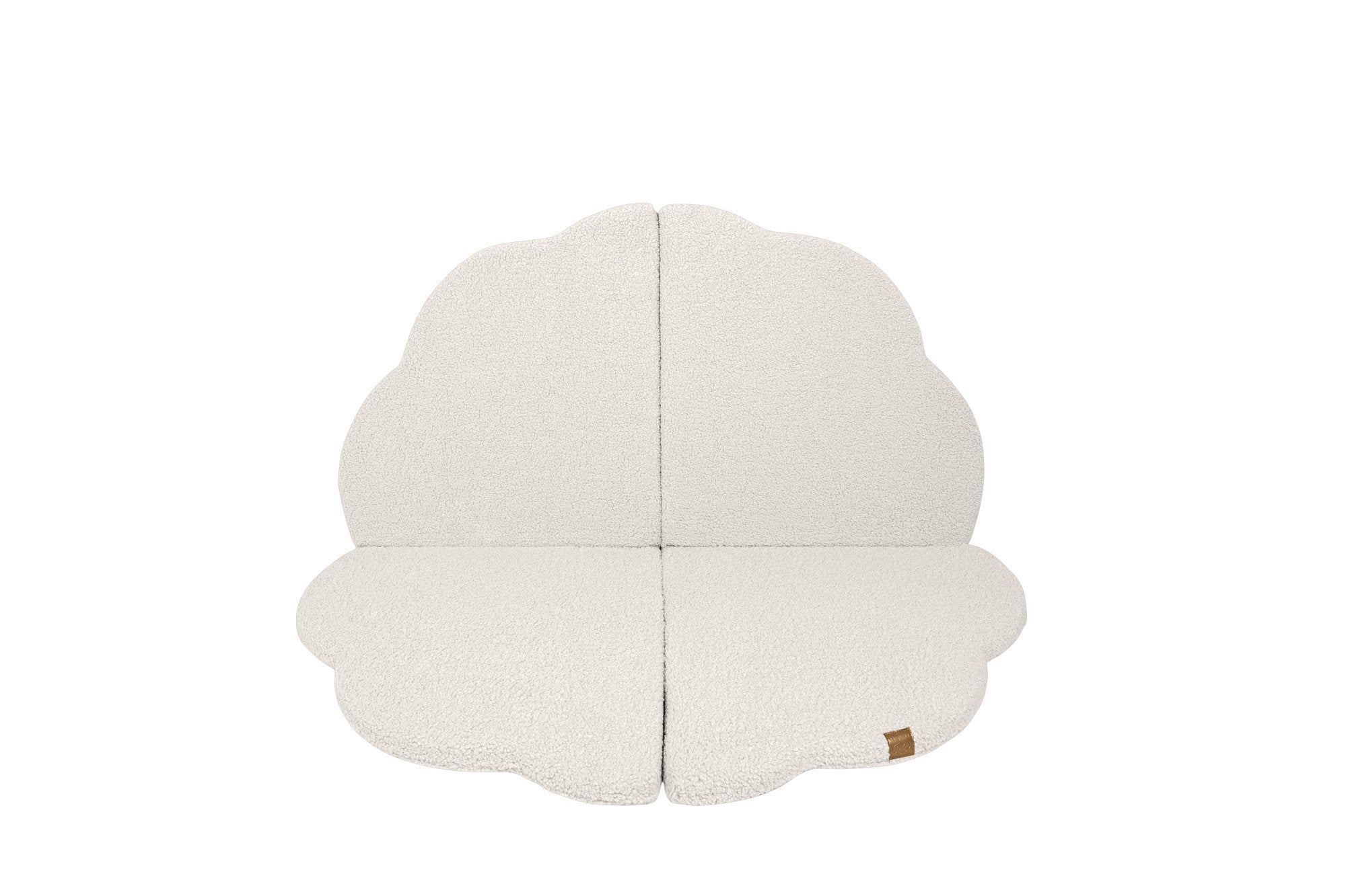 1. Cloud-shaped cream play mat for kids by MeowBaby shown flat on black background