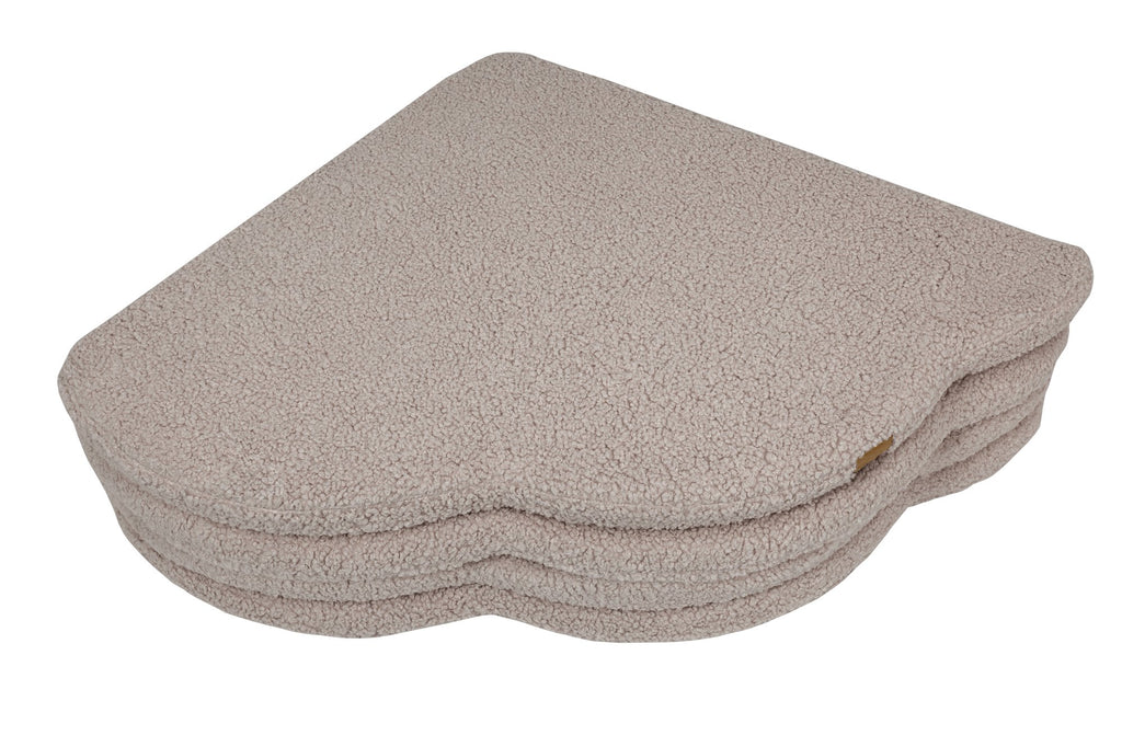 3. Close-up of stacked light grey cloud-shaped play mat showing texture and thickness