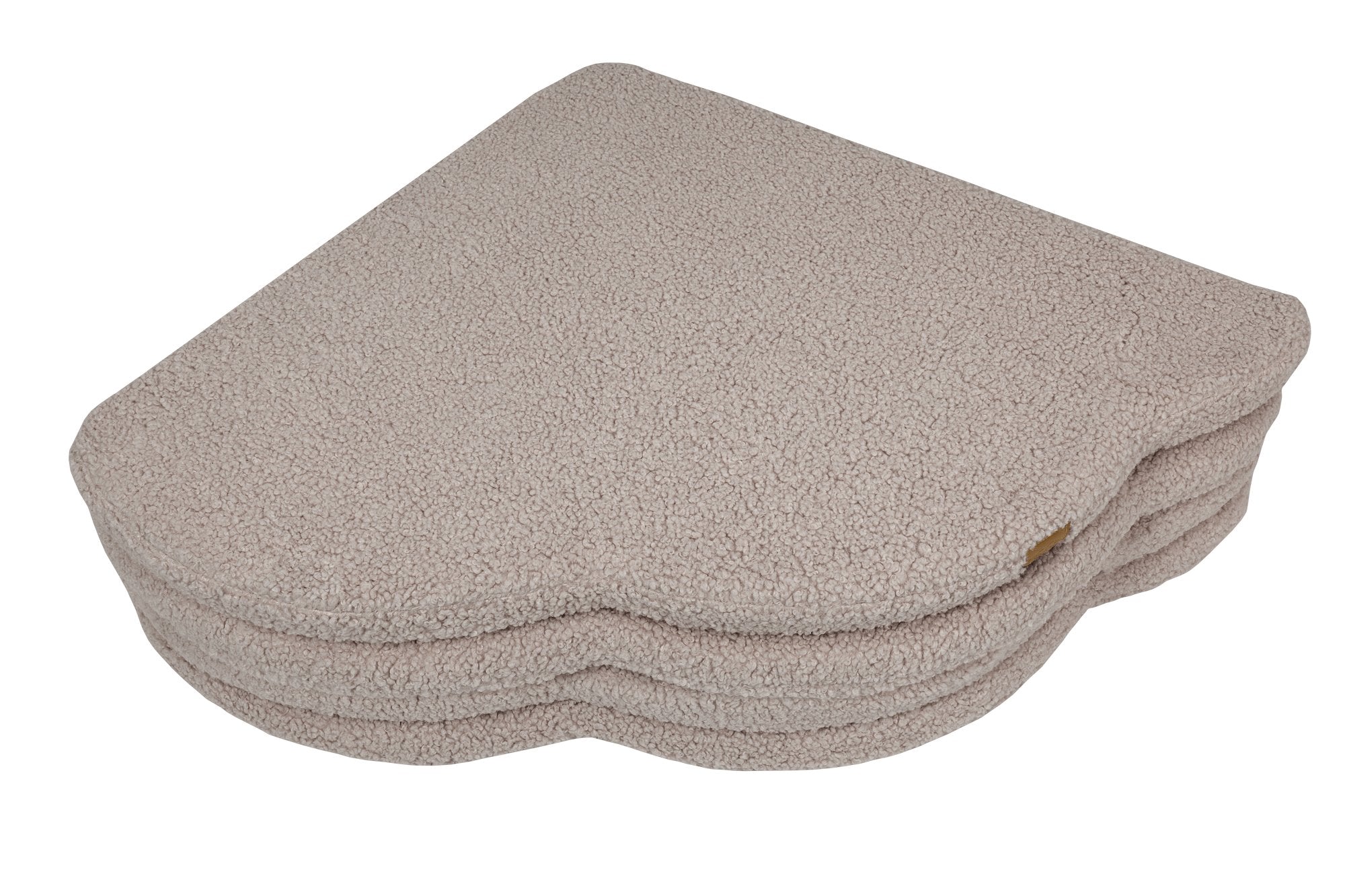 3. Close-up of stacked light grey cloud-shaped play mat showing texture and thickness