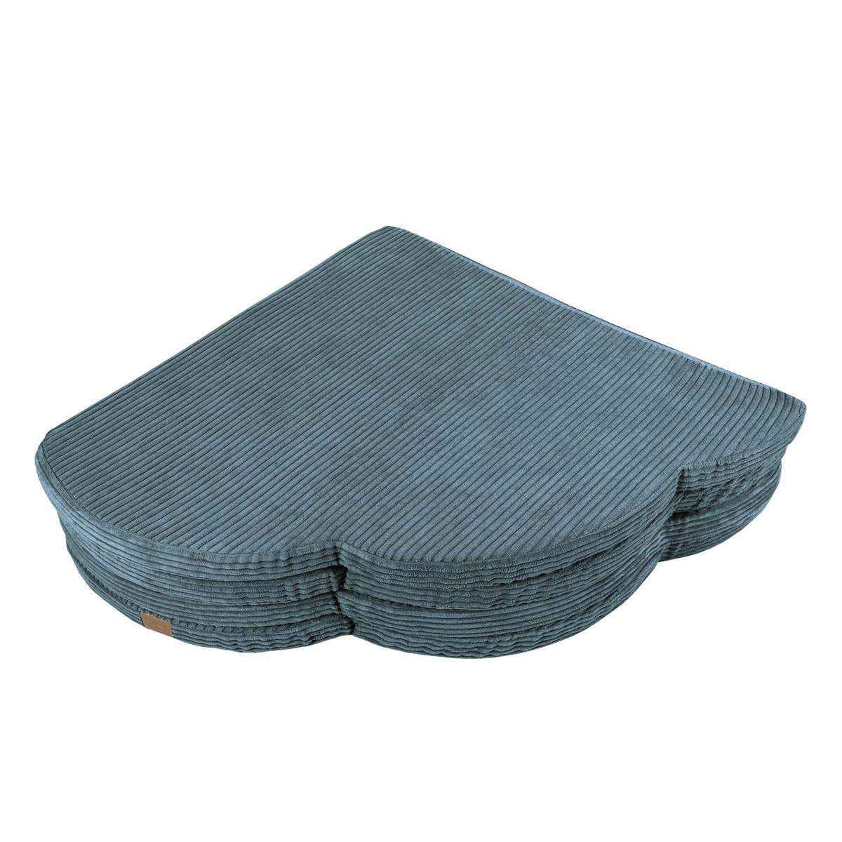 2. Folded turquoise cloud-shaped play mat for kids by MeowBaby, highlighting ribbed texture and compact design
