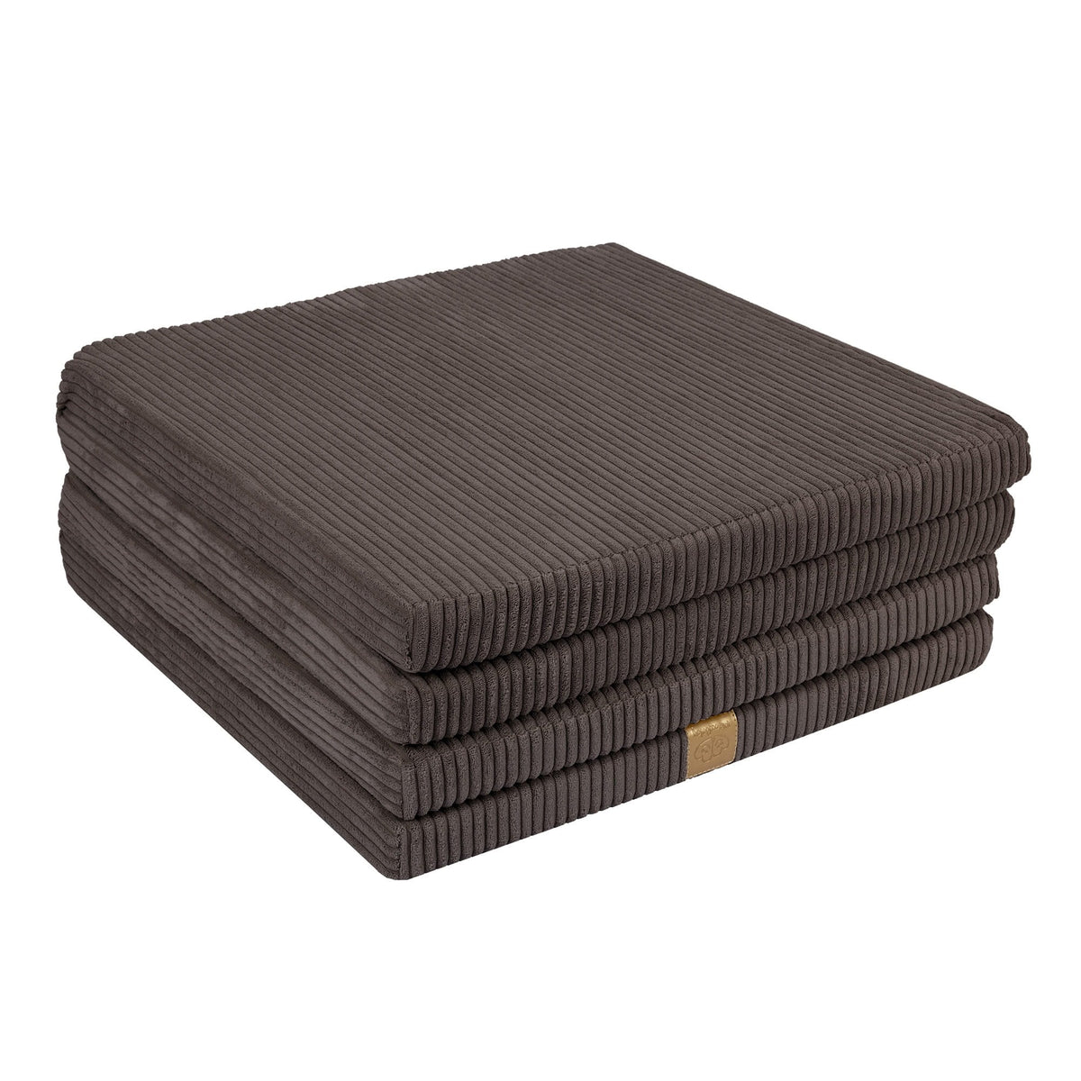 2. Folded brown square play mat for kids by MeowBaby, highlighting ribbed texture and compact design