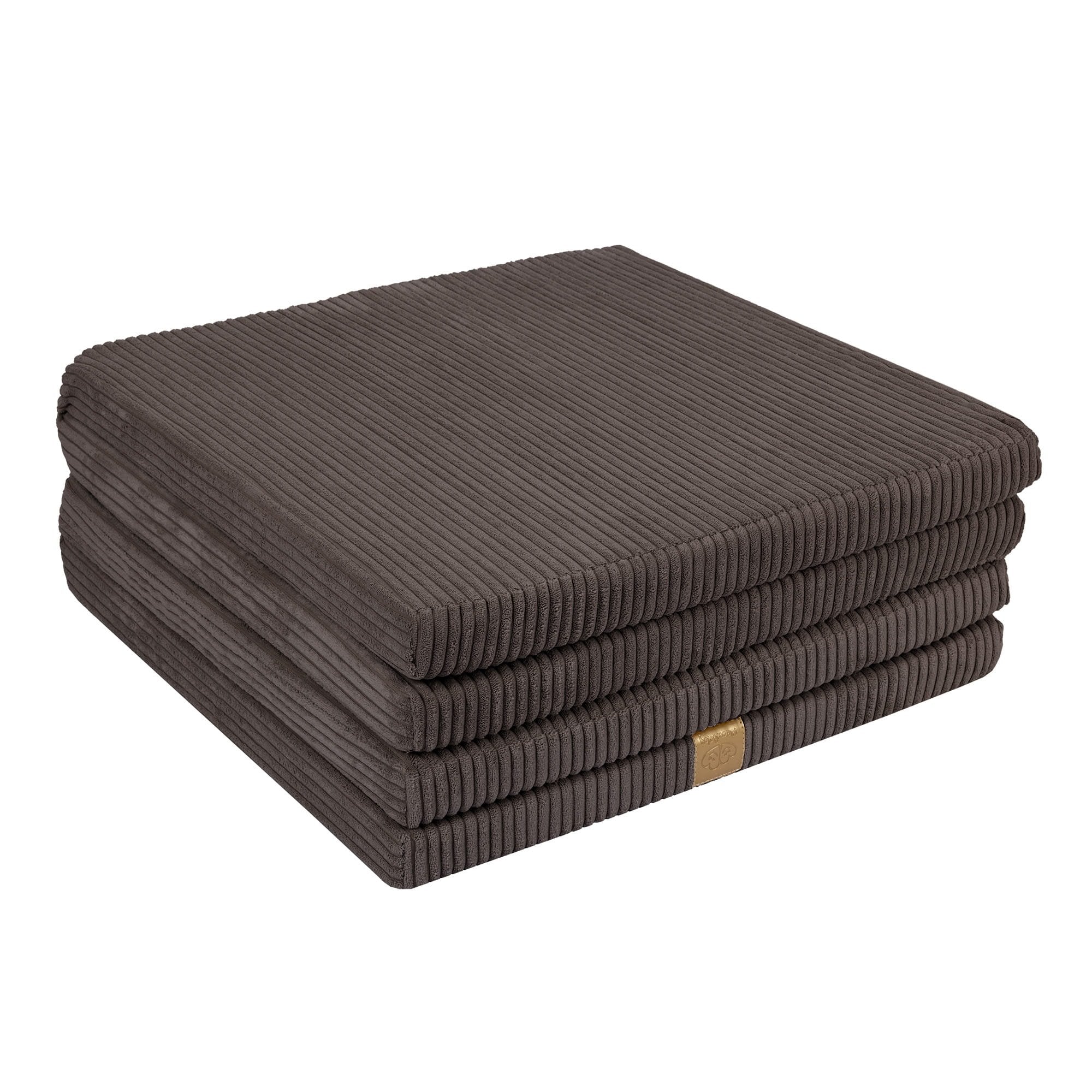 2. Folded brown square play mat for kids by MeowBaby, highlighting ribbed texture and compact design